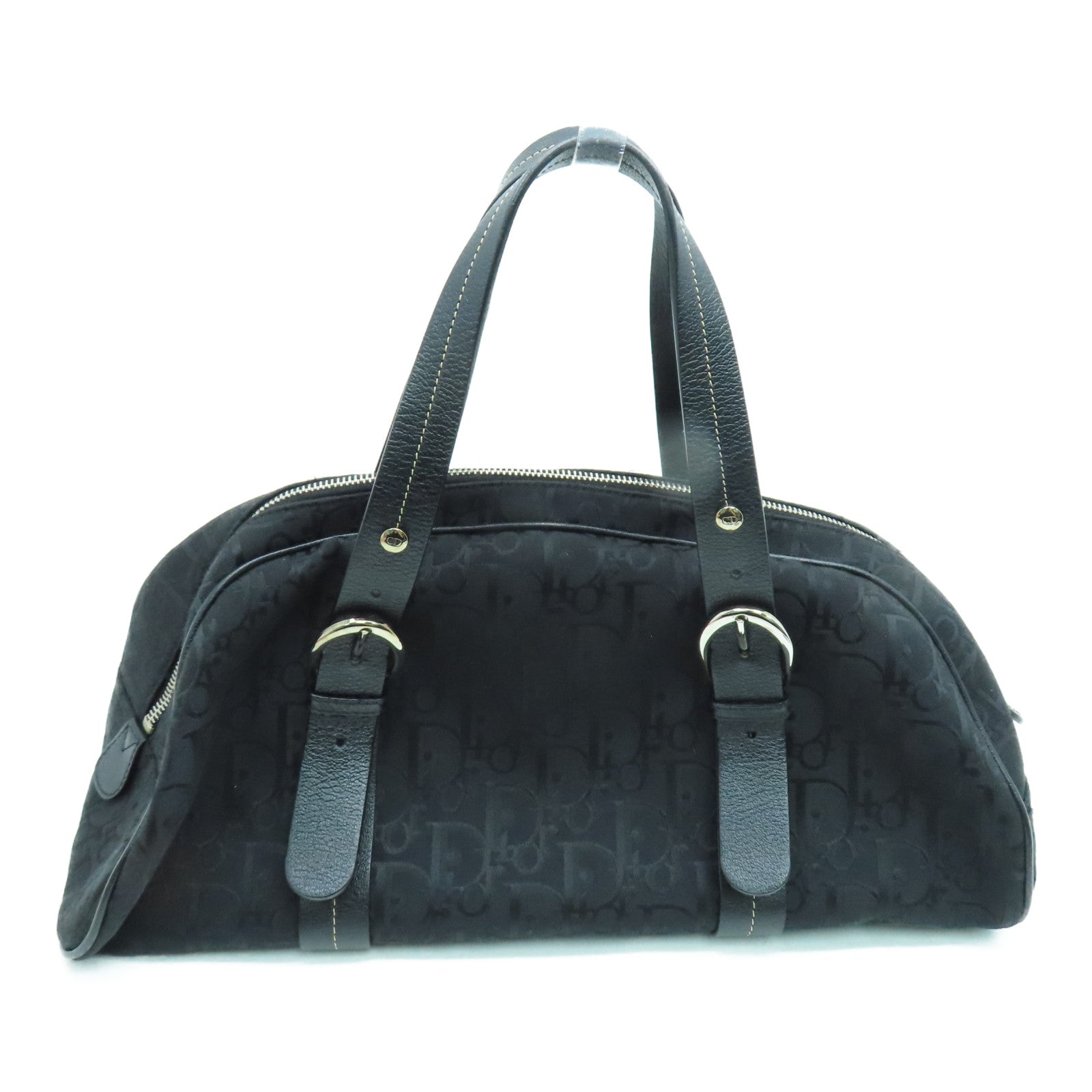 Dior 帆布Handbag銀扣手挽袋黑色