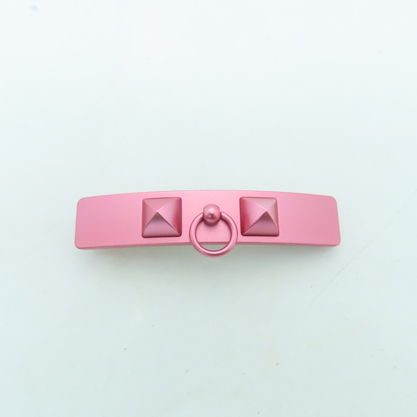 HERMES Metal Caprice PM Hair Clip Silver Buckle Hair Clip Pink