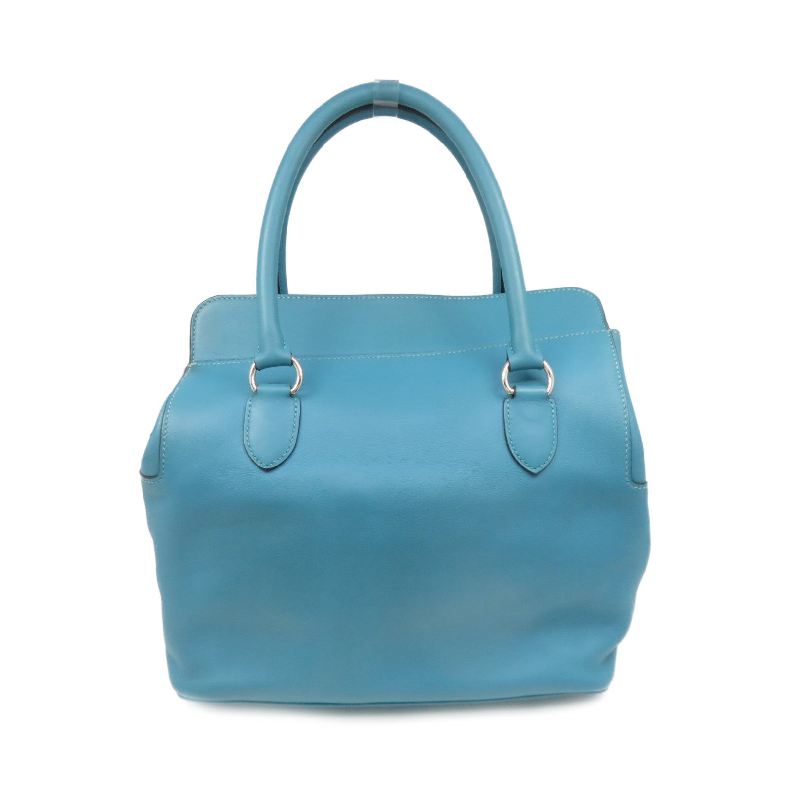 HERMES 【激减优惠】Swift皮革Toolbox 26 2way Shoulder Bag银扣手挽肩背两用袋蓝色
