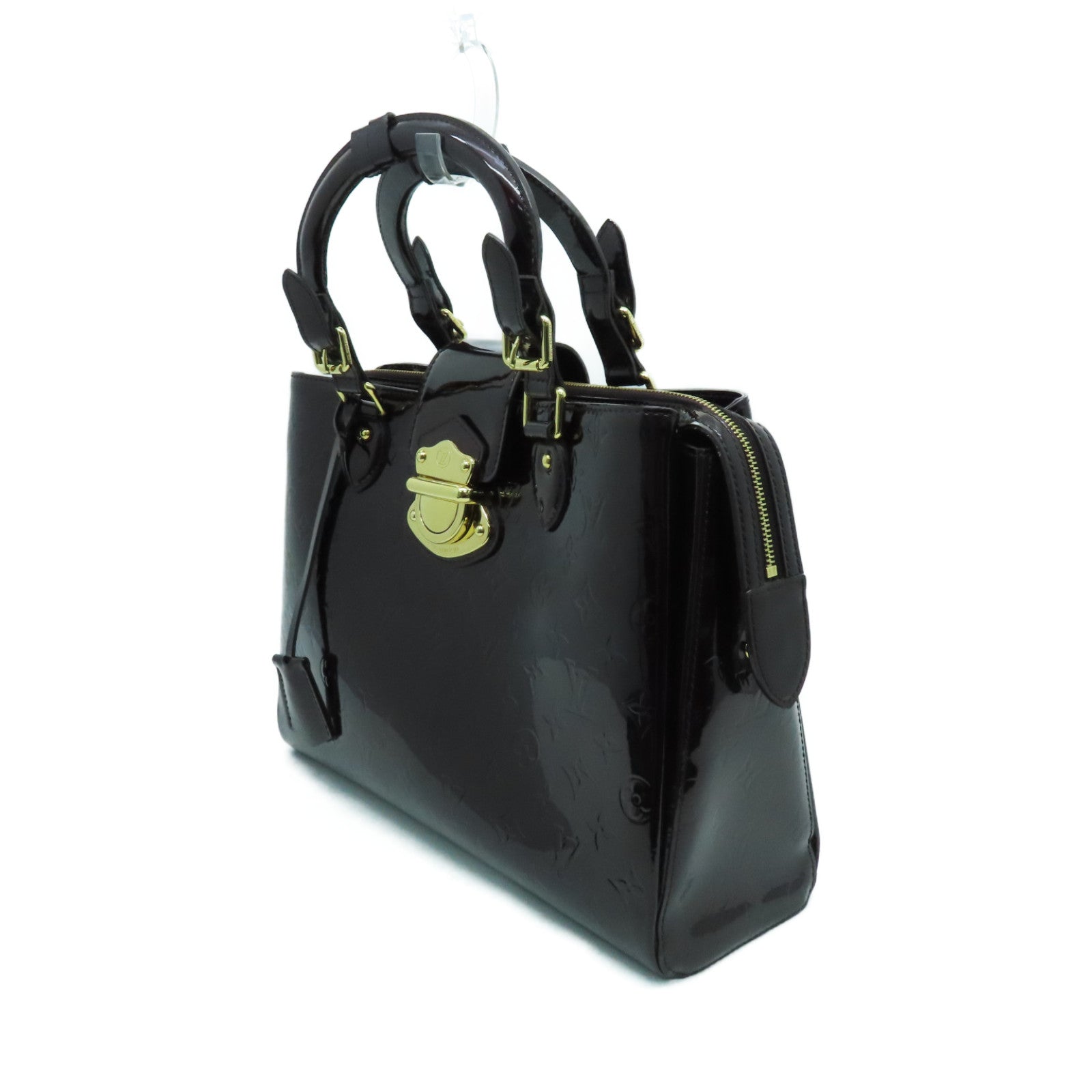 LOUIS VUITTON Vernis Melrose Auenue金扣肩背袋酒紅色
