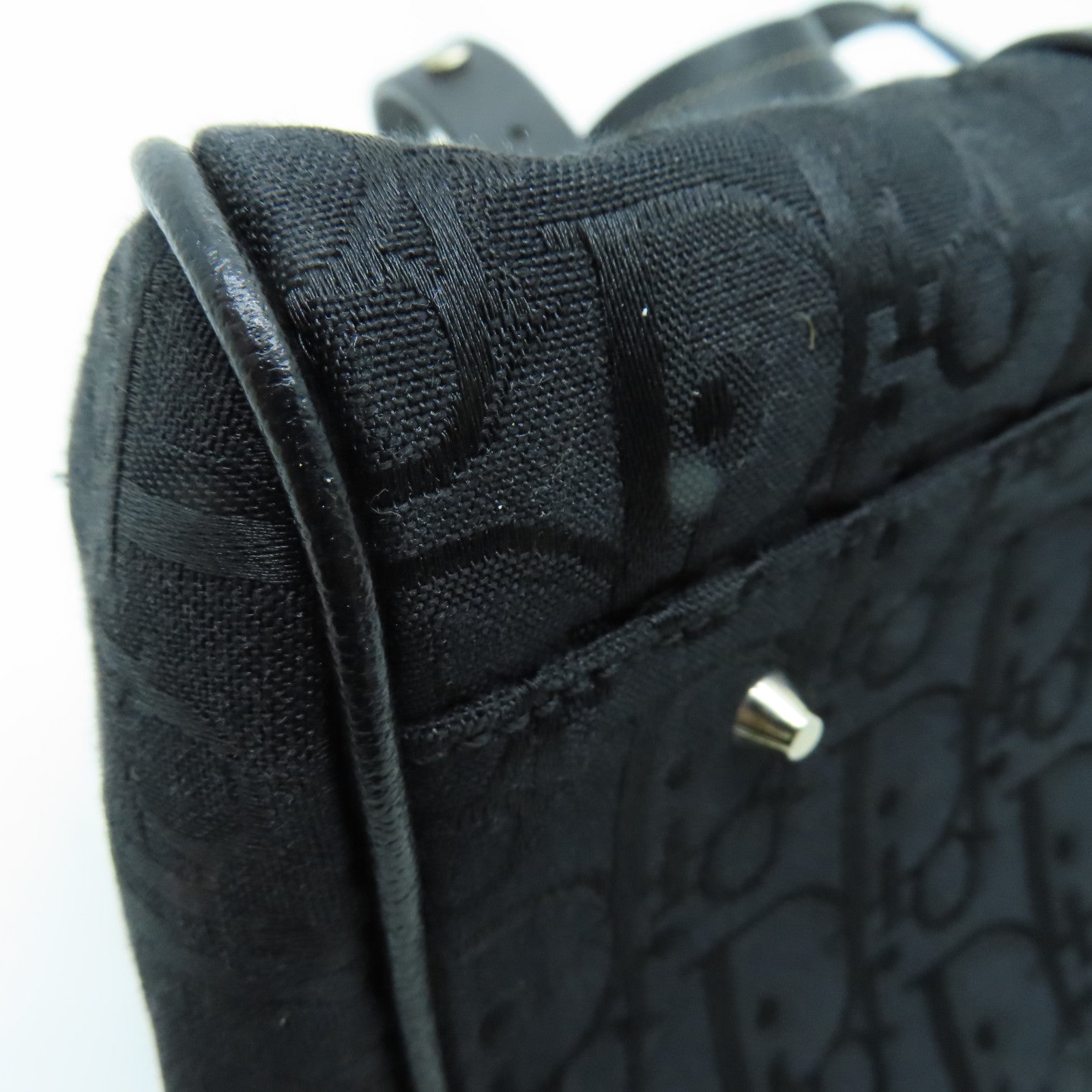 Dior 帆布Handbag銀扣手挽袋黑色