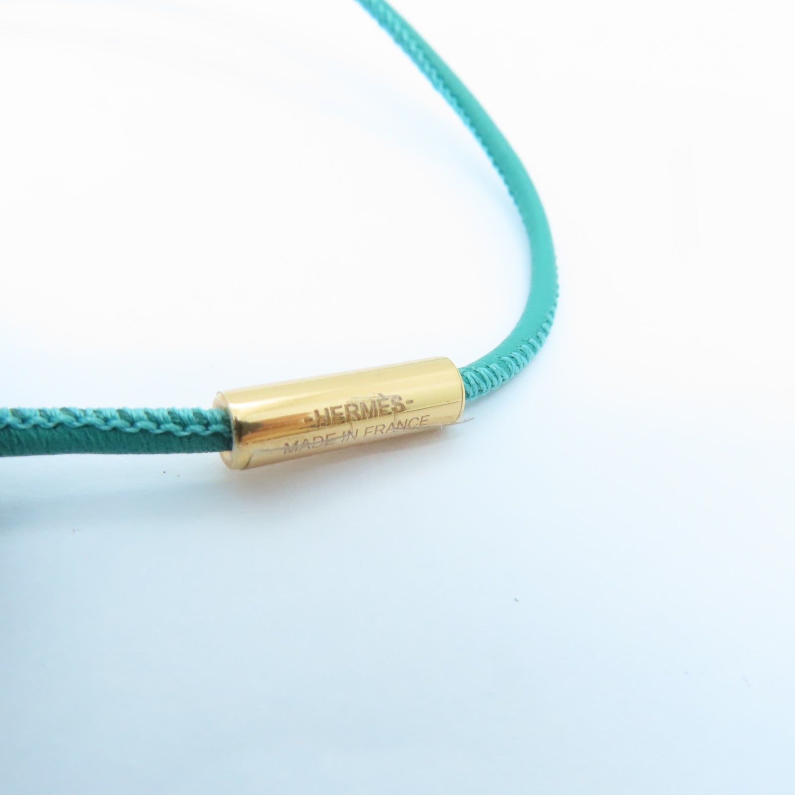 HERMES Swift Leather Mon Petit Kelly Neacklace Pendat Gold Buckle Blue/Green
