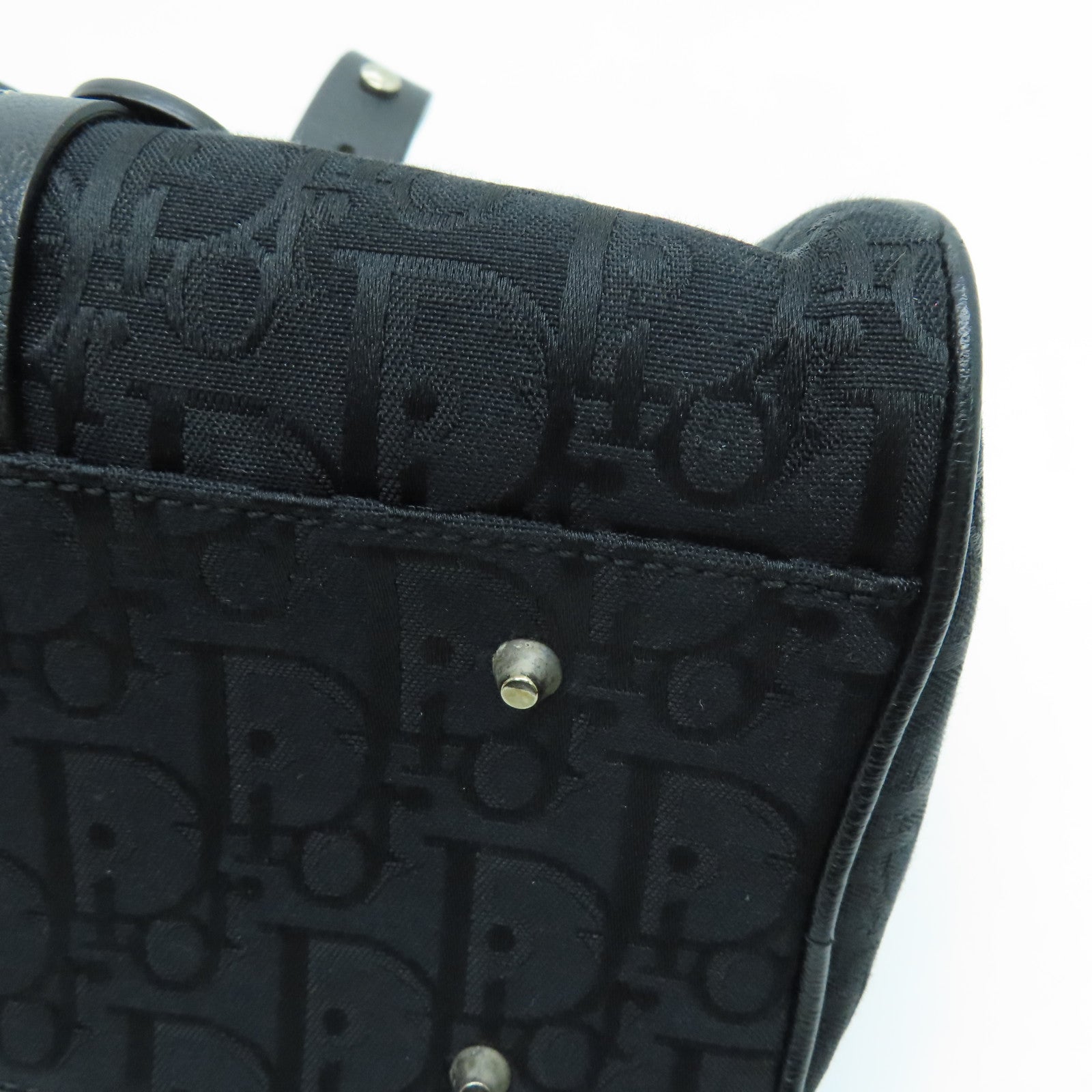Dior 帆布Handbag銀扣手挽袋黑色