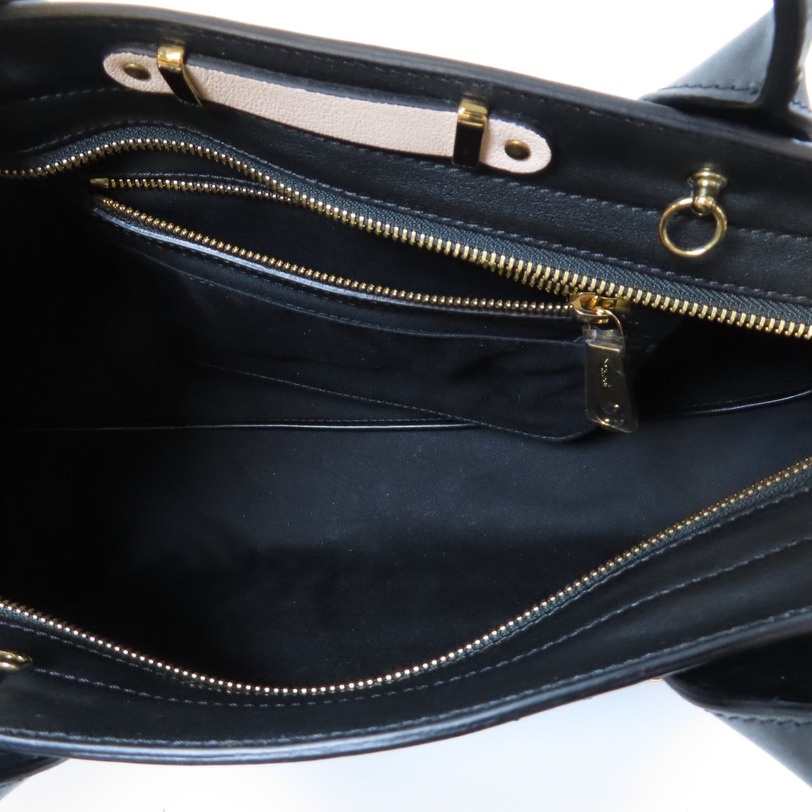 Chloe 牛皮皮革2 Way Shoulder Bag金扣手挽肩背兩用袋黑色/粉紅色