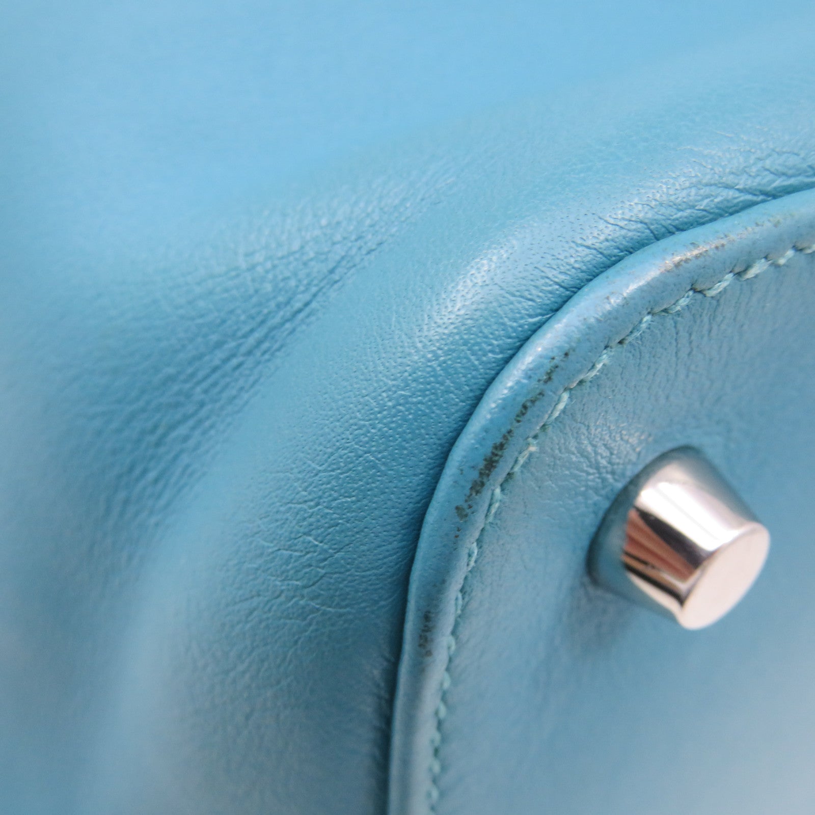 HERMES 【激减优惠】Swift皮革Toolbox 26 2way Shoulder Bag银扣手挽肩背两用袋蓝色