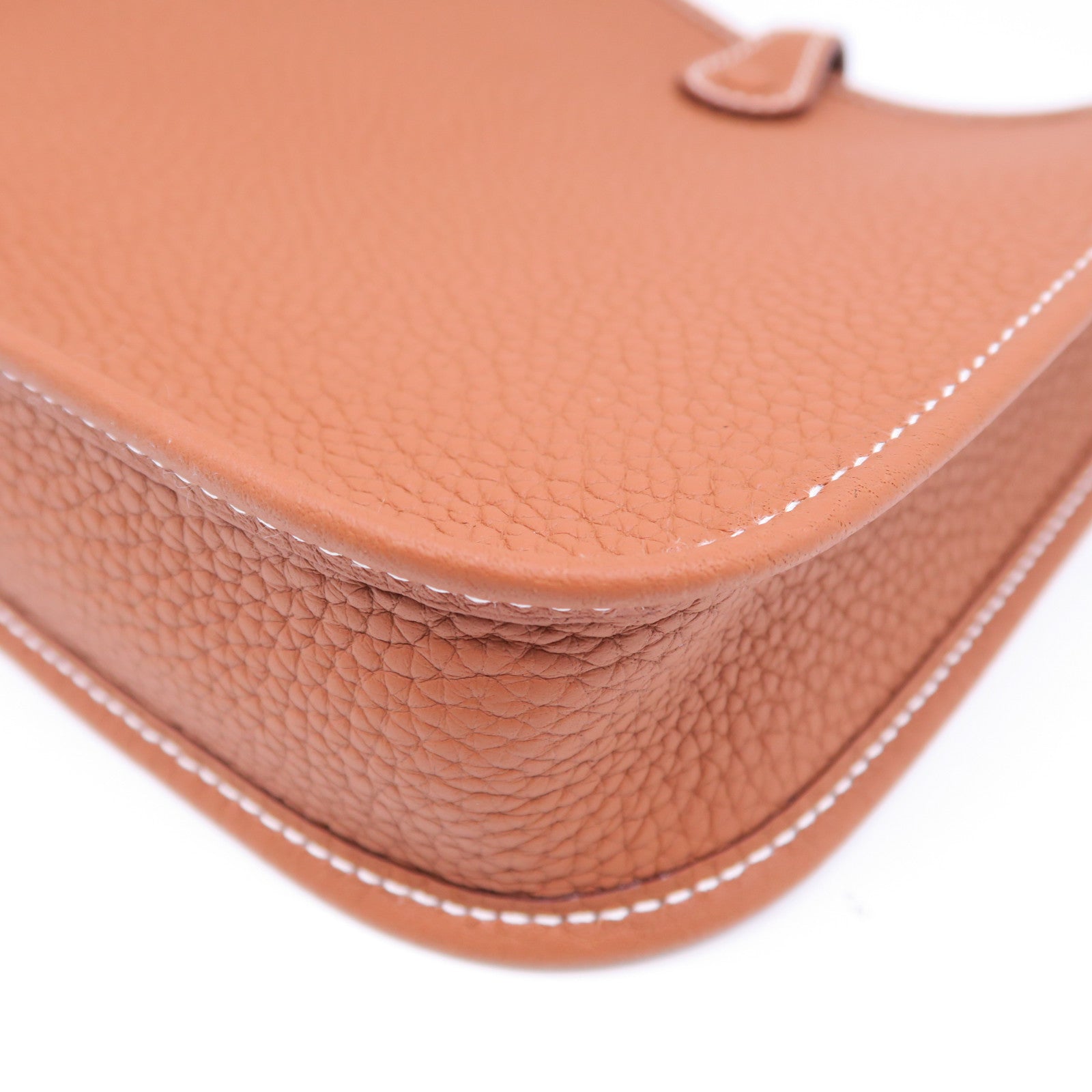 HERMES Clemence皮革Evelyne TPM金扣肩背袋棕色