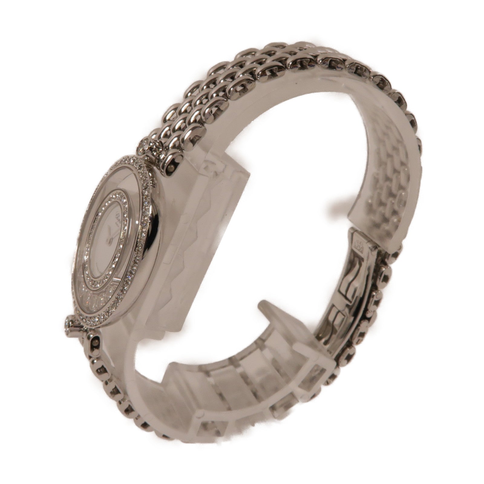 Chopard Happy Diamond 18K白金/鑽石手錶石英機芯白色/銀色