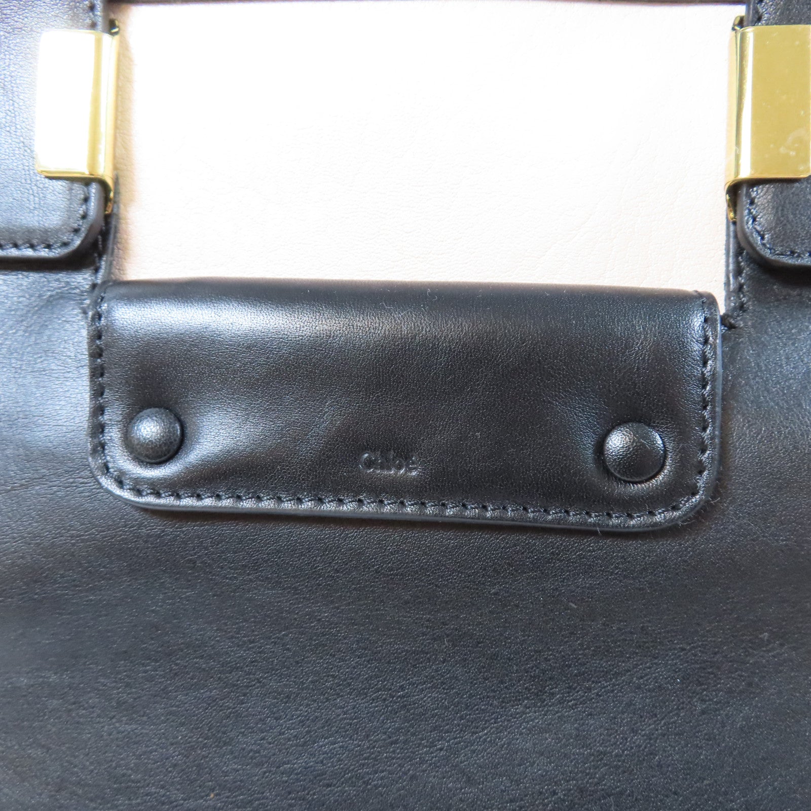 Chloe 牛皮皮革2 Way Shoulder Bag金扣手挽肩背兩用袋黑色/粉紅色
