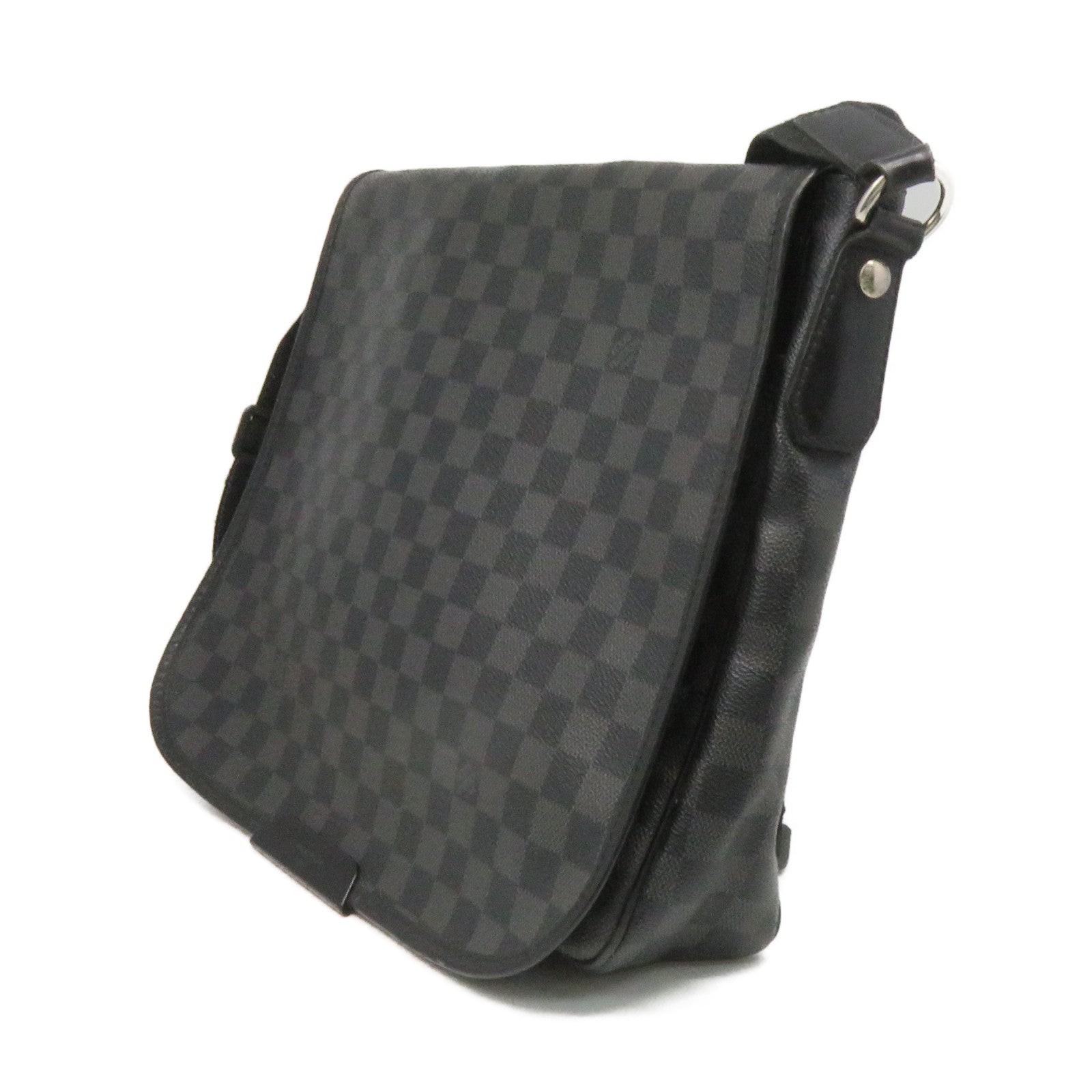 LOUIS VUITTON Damier Graphite Daniel MM Shoulder Bag肩背袋黑色
