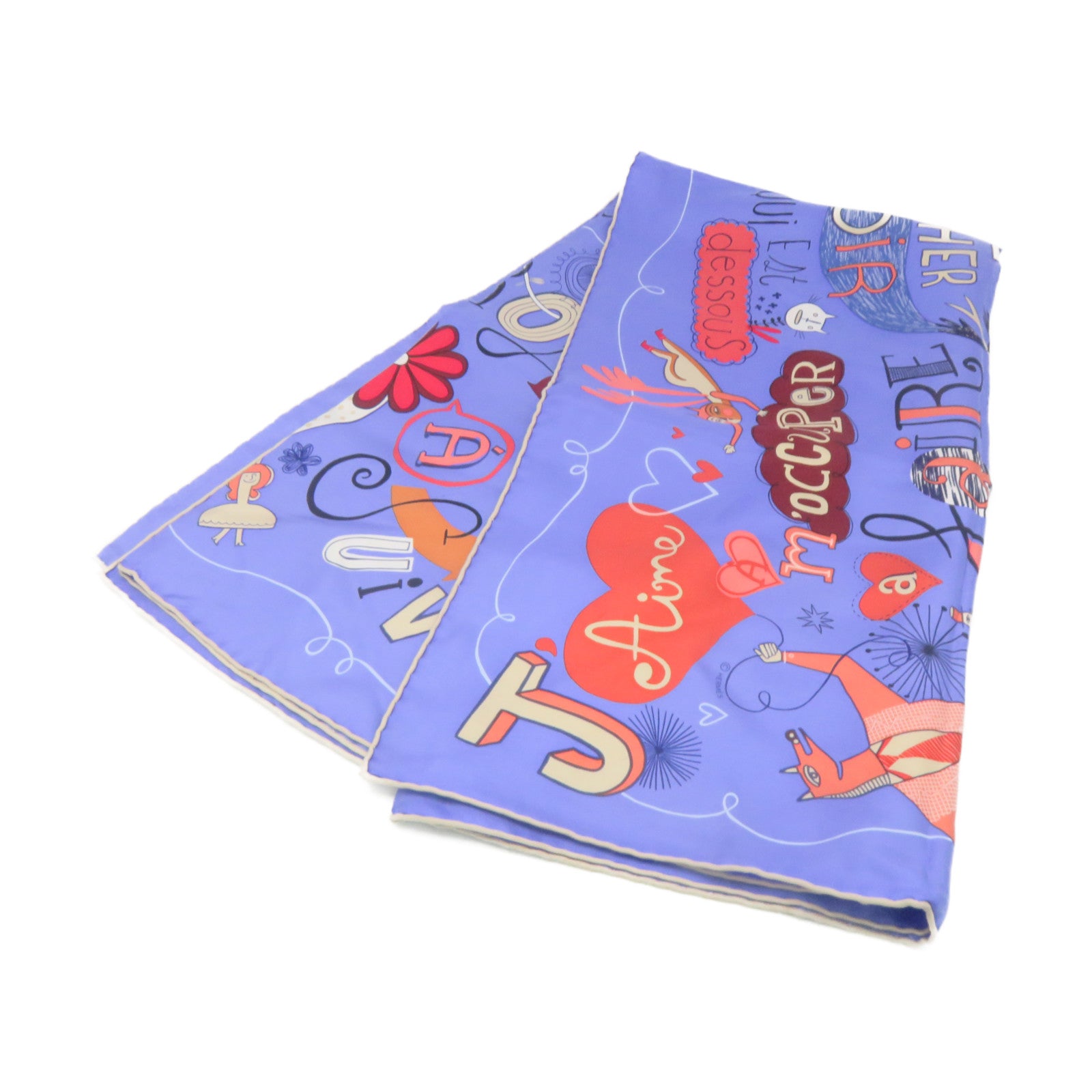 HERMES 【激減優惠】絲質Scarf 90x90絲巾藍色/彩色