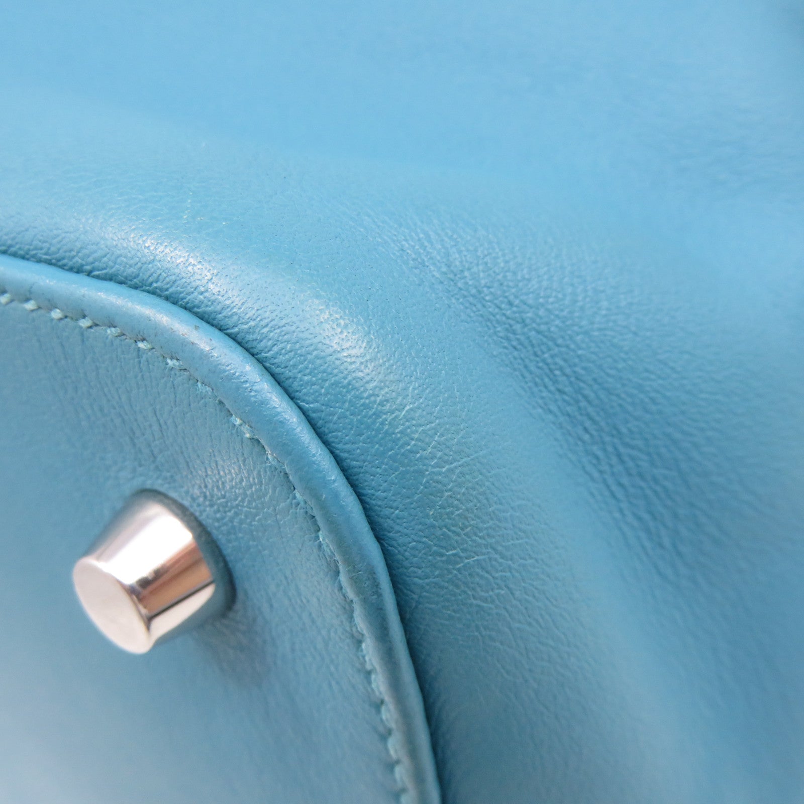 HERMES 【激减优惠】Swift皮革Toolbox 26 2way Shoulder Bag银扣手挽肩背两用袋蓝色