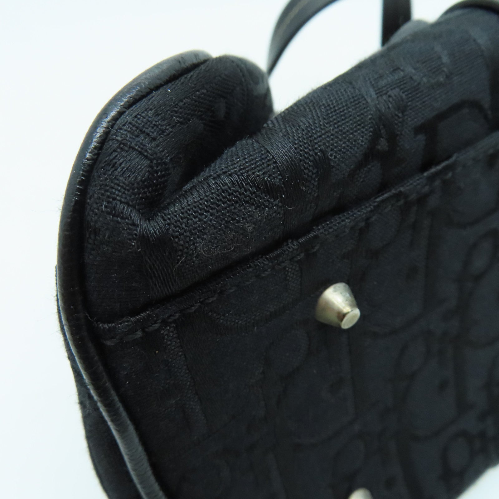 Dior 帆布Handbag銀扣手挽袋黑色
