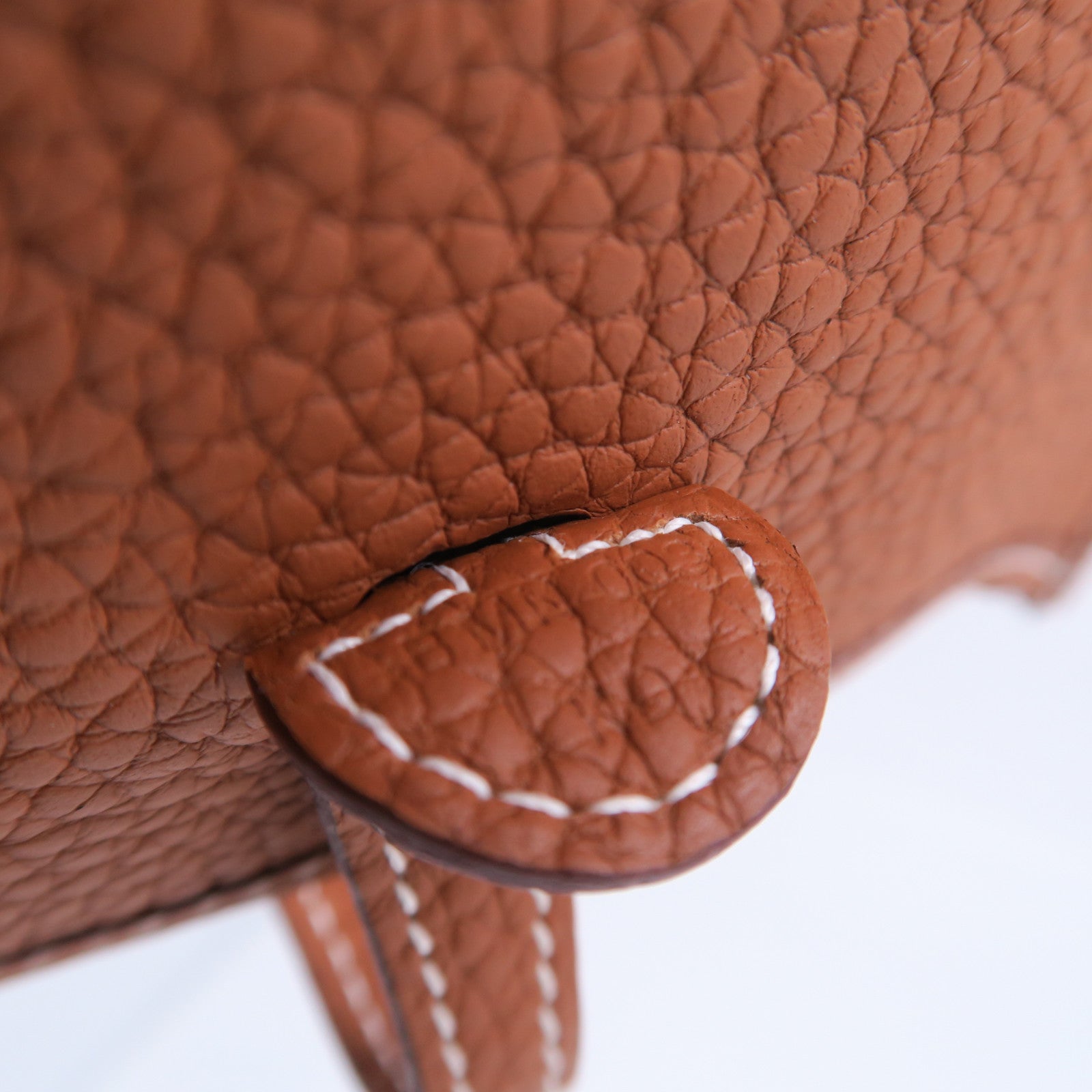 HERMES Clemence皮革Evelyne TPM金扣肩背袋棕色