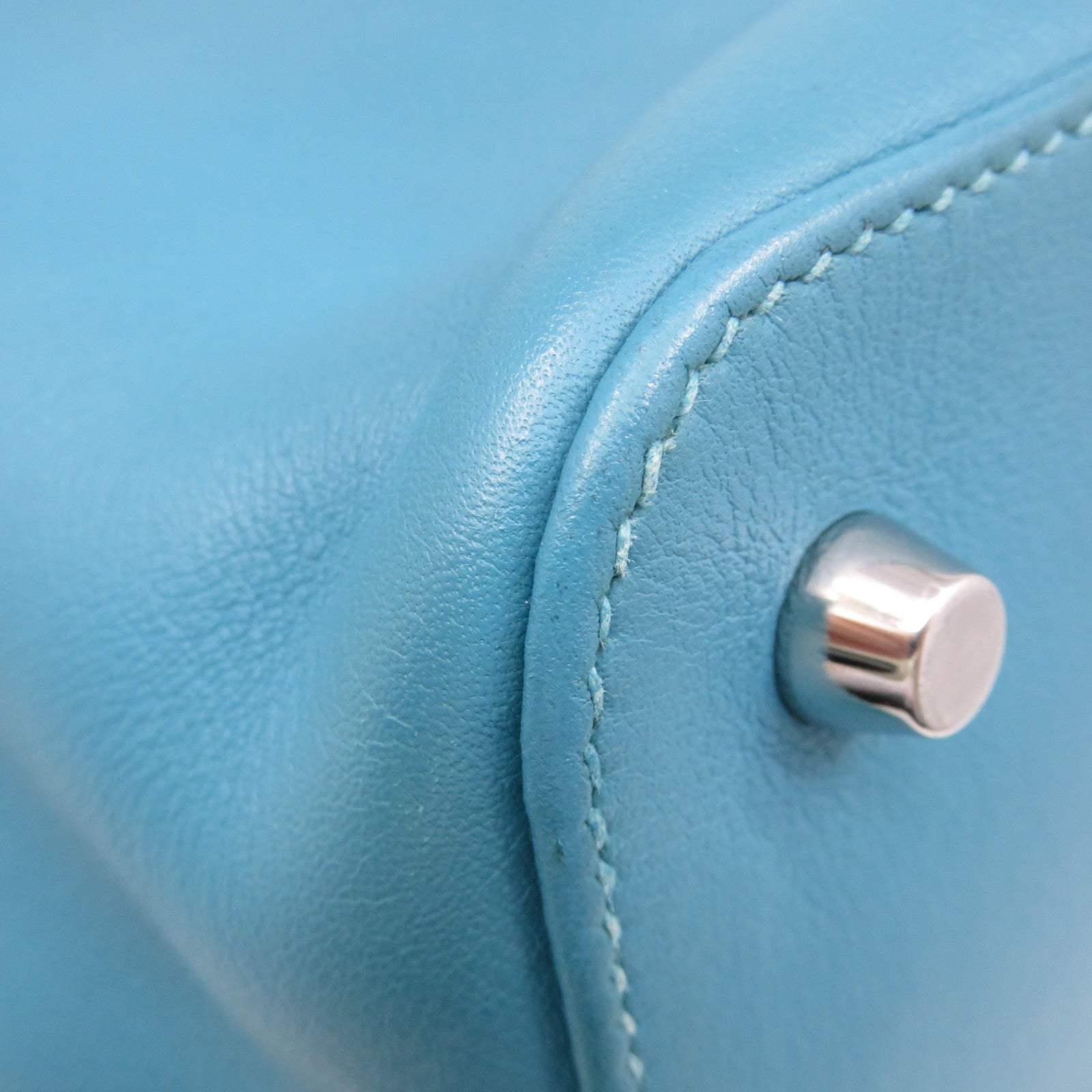 HERMES 【激减优惠】Swift皮革Toolbox 26 2way Shoulder Bag银扣手挽肩背两用袋蓝色