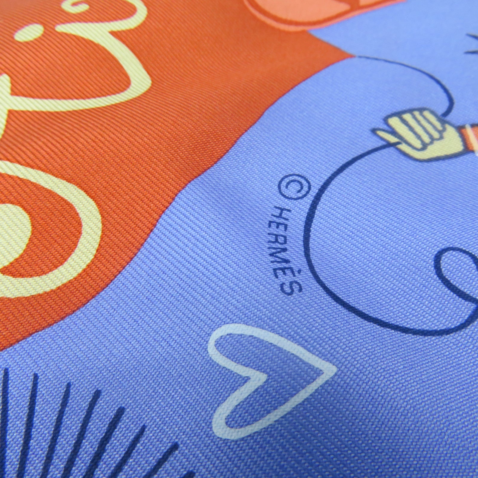HERMES 【激減優惠】絲質Scarf 90x90絲巾藍色/彩色