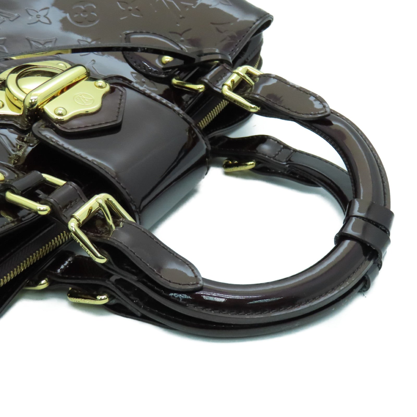 LOUIS VUITTON Vernis Melrose Auenue金扣肩背袋酒紅色