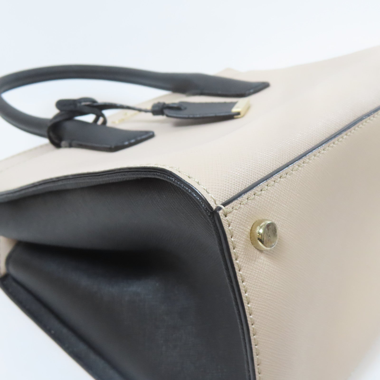 Kate Spade 牛皮皮革Shoulder Bag金扣手挽肩背兩用袋黑色/白色