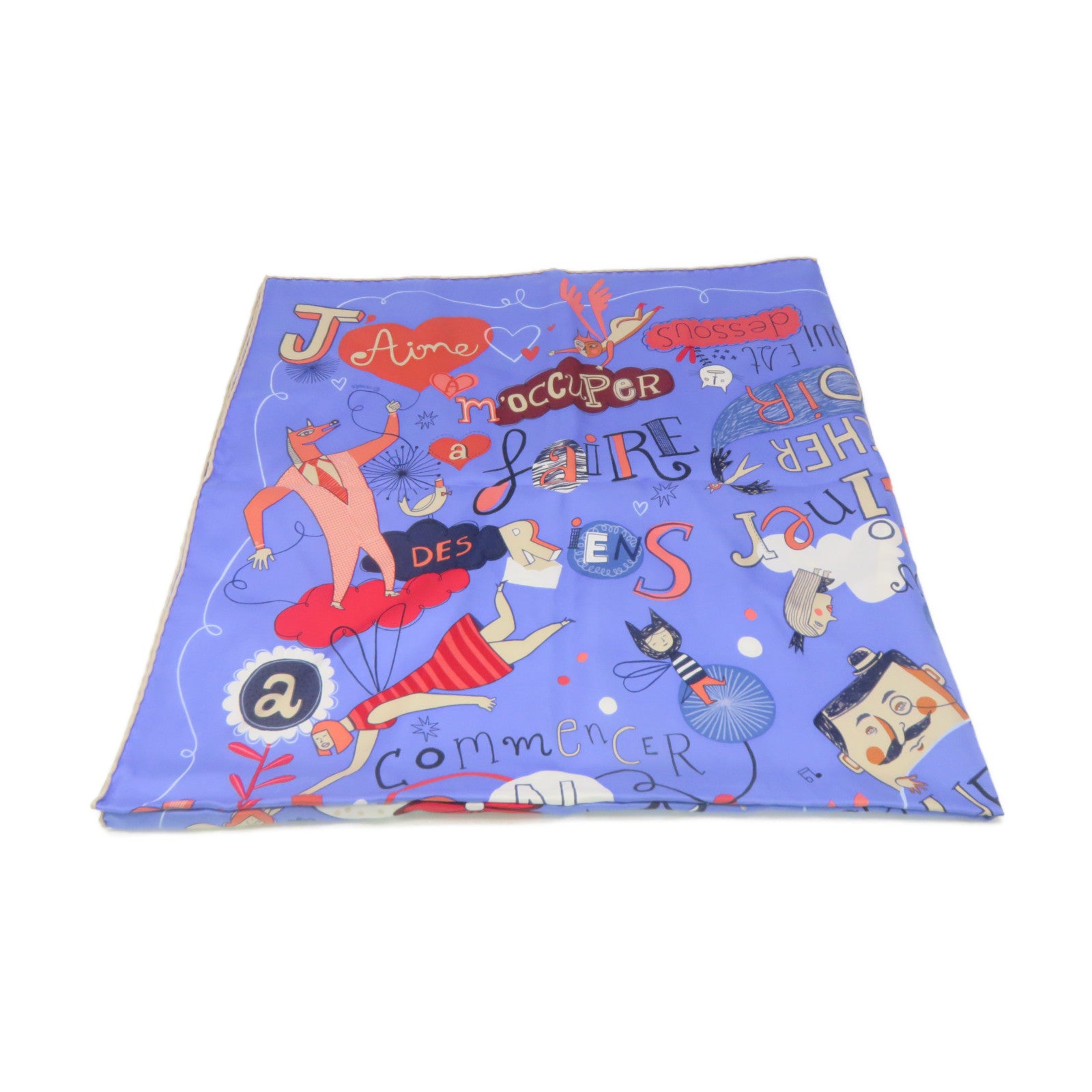 HERMES 【激減優惠】絲質Scarf 90x90絲巾藍色/彩色