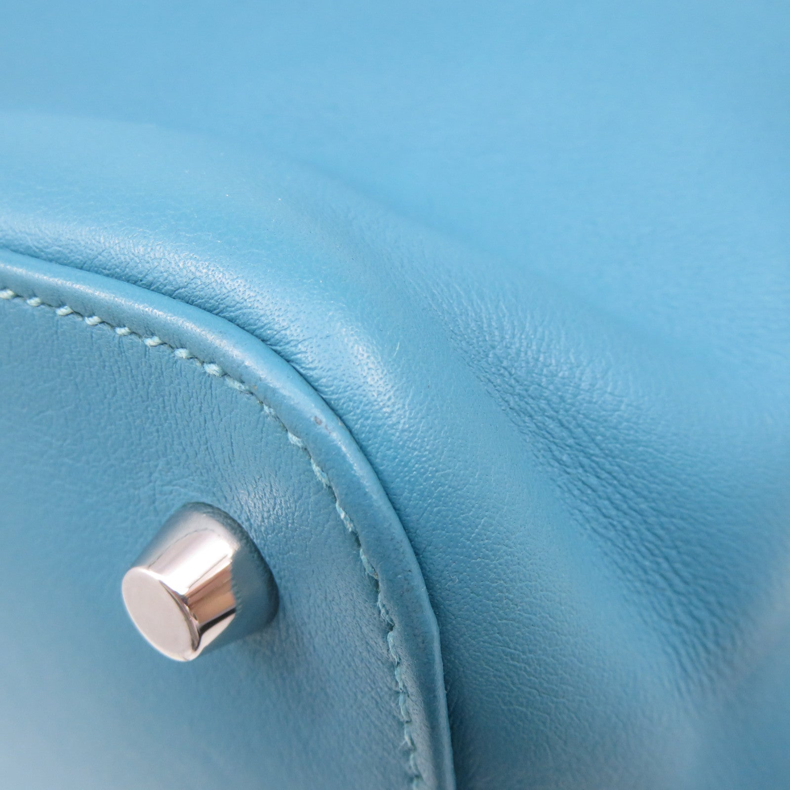 HERMES 【激减优惠】Swift皮革Toolbox 26 2way Shoulder Bag银扣手挽肩背两用袋蓝色