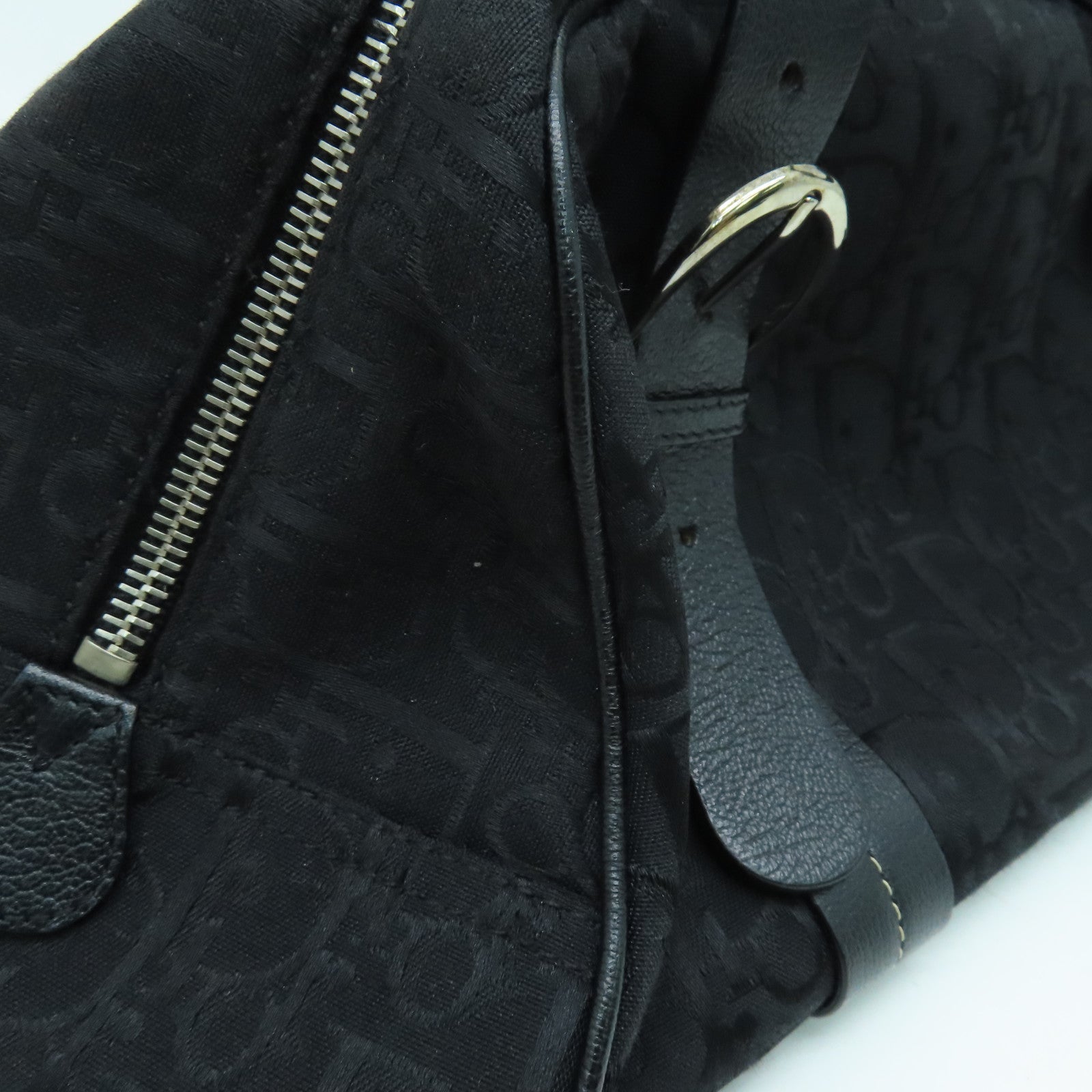 Dior 帆布Handbag銀扣手挽袋黑色