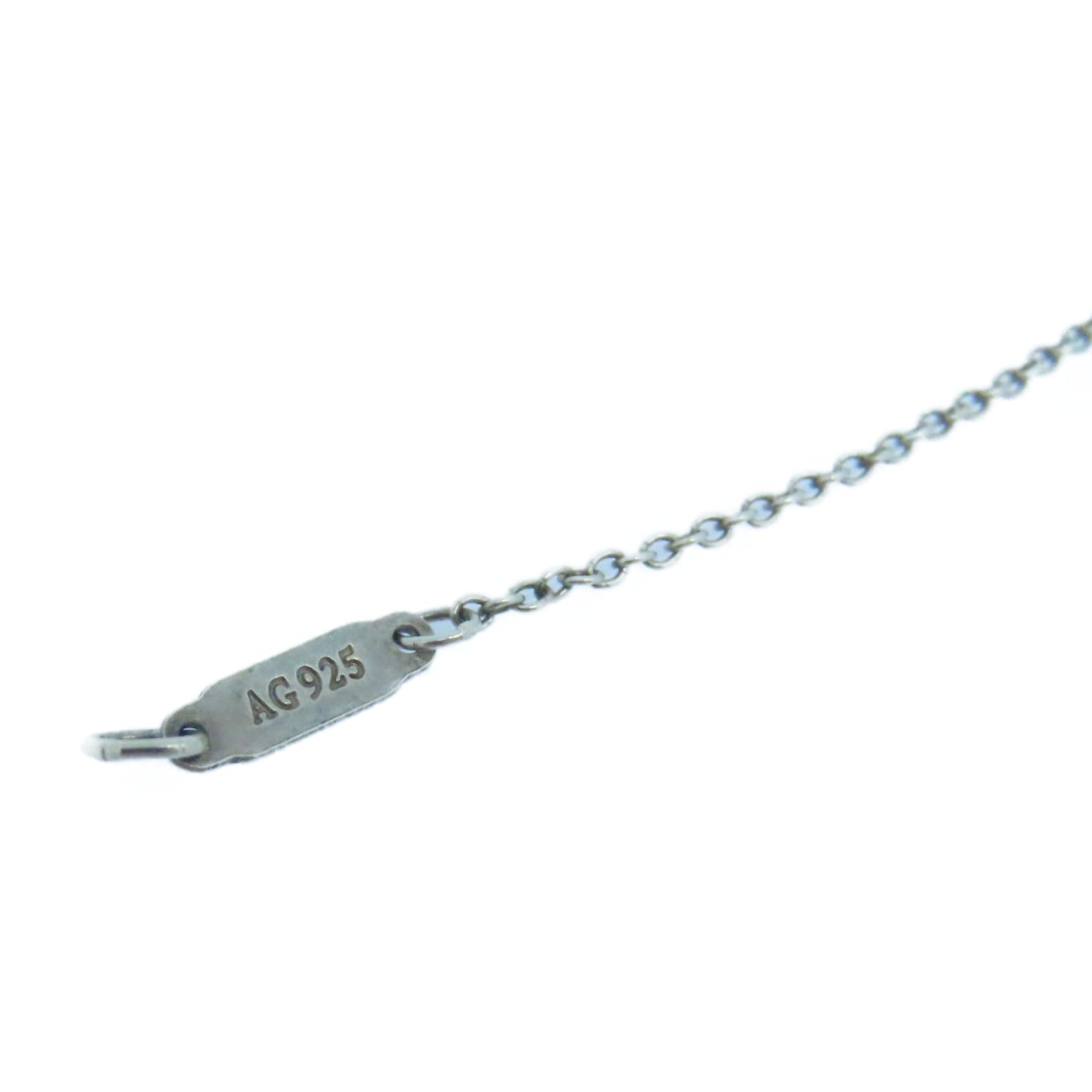 TIFFANY&amp;CO 925 Sterling Silver Mini Double Heart Necklace Silver/Green