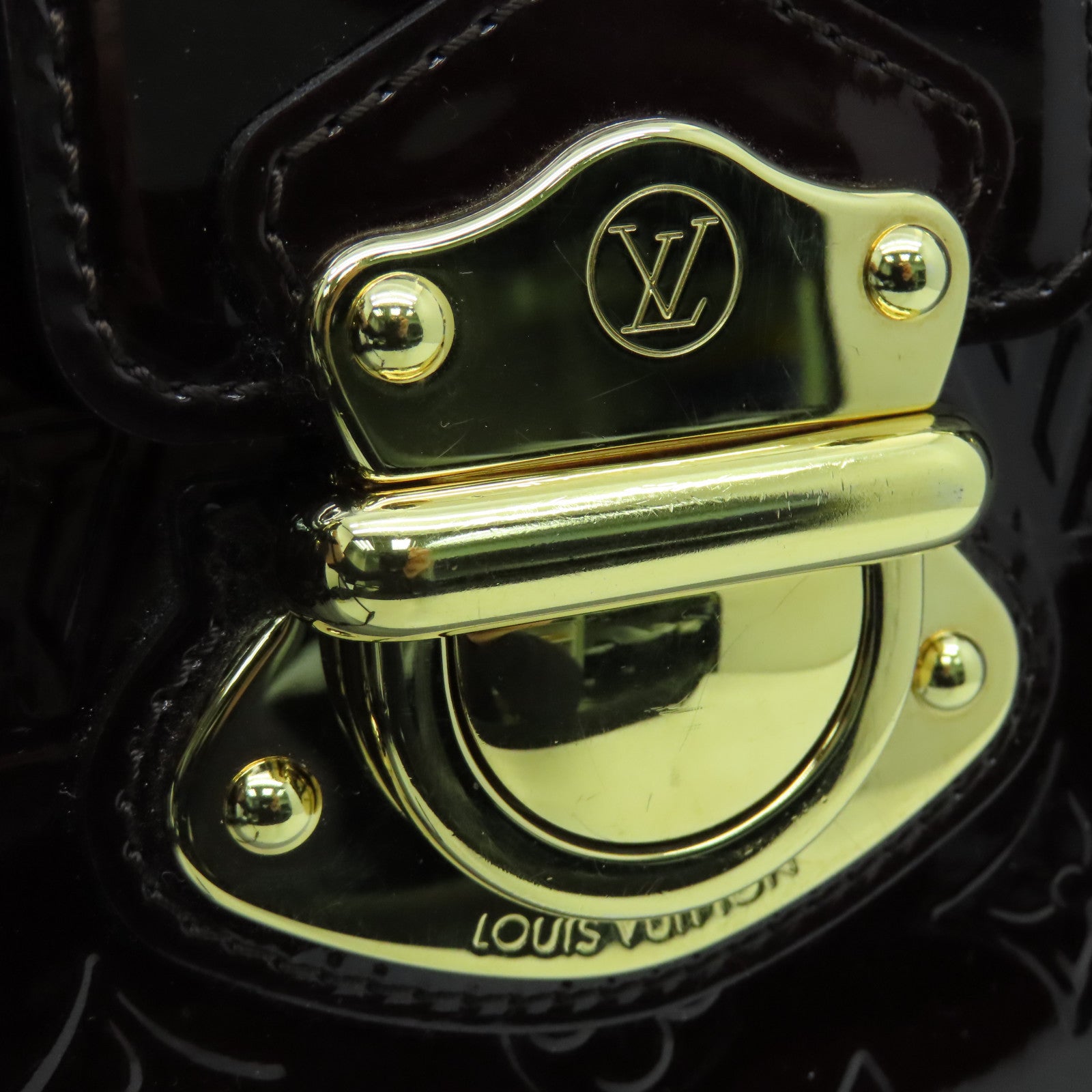 LOUIS VUITTON Vernis Melrose Auenue金扣肩背袋酒紅色