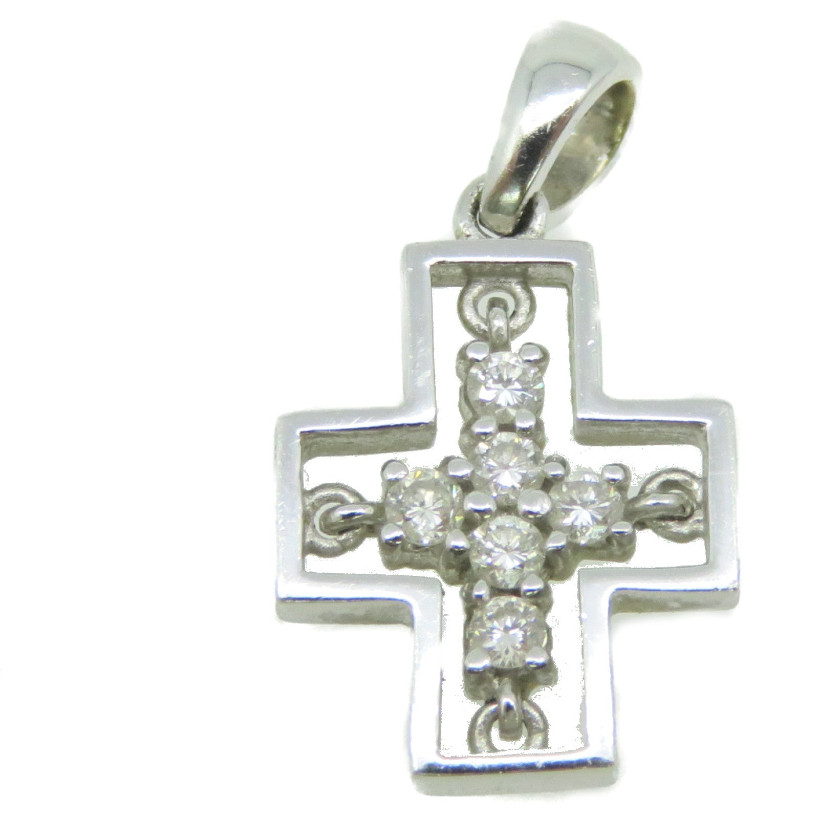 JEWELRY 18K white gold/0.14ct diamond Diamond Pendant Top pendant head buckle