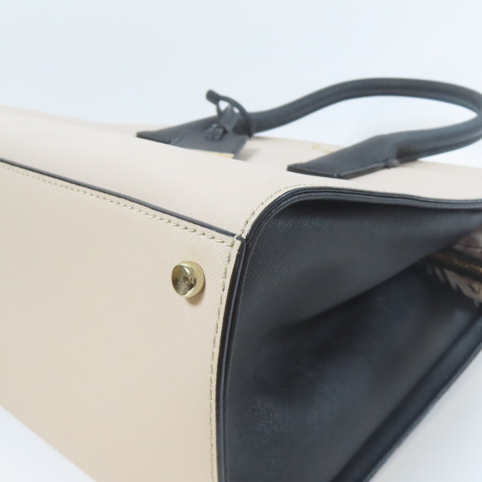 Kate Spade 牛皮皮革Shoulder Bag金扣手挽肩背兩用袋黑色/白色