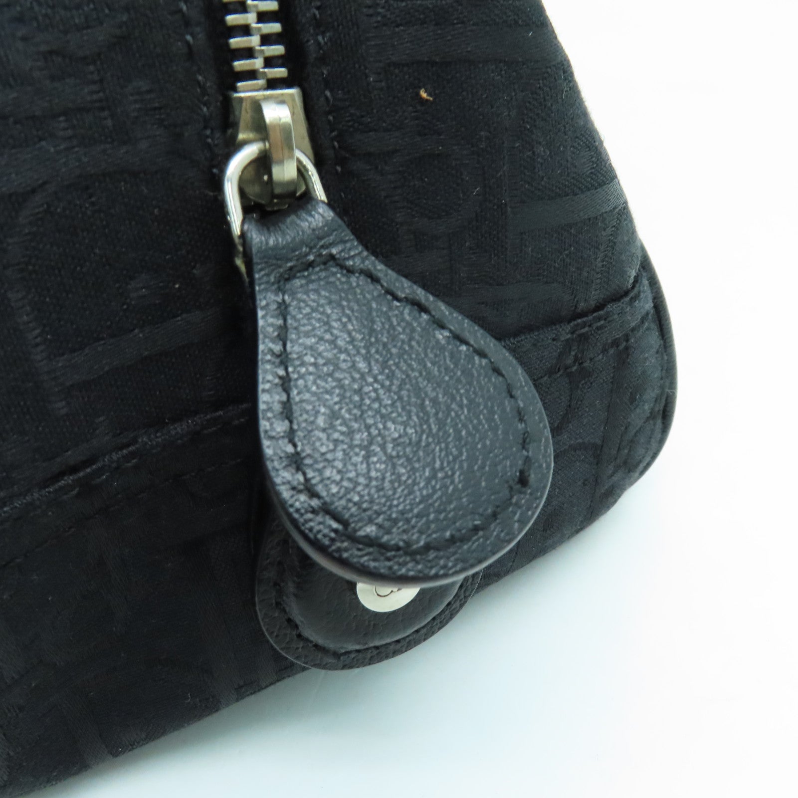 Dior 帆布Handbag銀扣手挽袋黑色