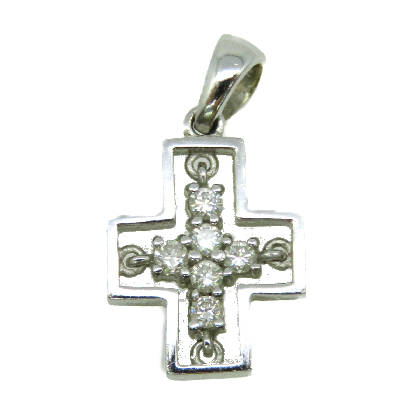 JEWELRY 18K white gold/0.14ct diamond Diamond Pendant Top pendant head buckle