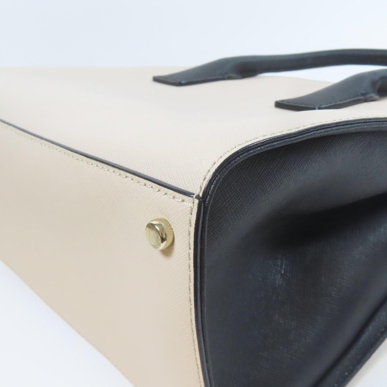 Kate Spade 牛皮皮革Shoulder Bag金扣手挽肩背兩用袋黑色/白色