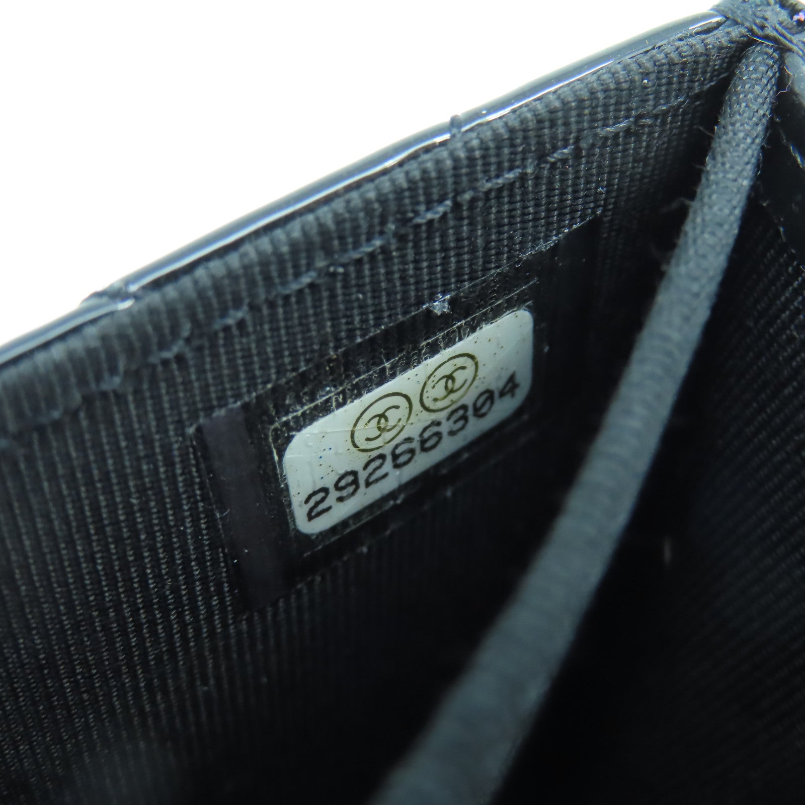 CHANEL 菱格漆皮皮革Card Case銀扣卡片套黑色/粉紅色