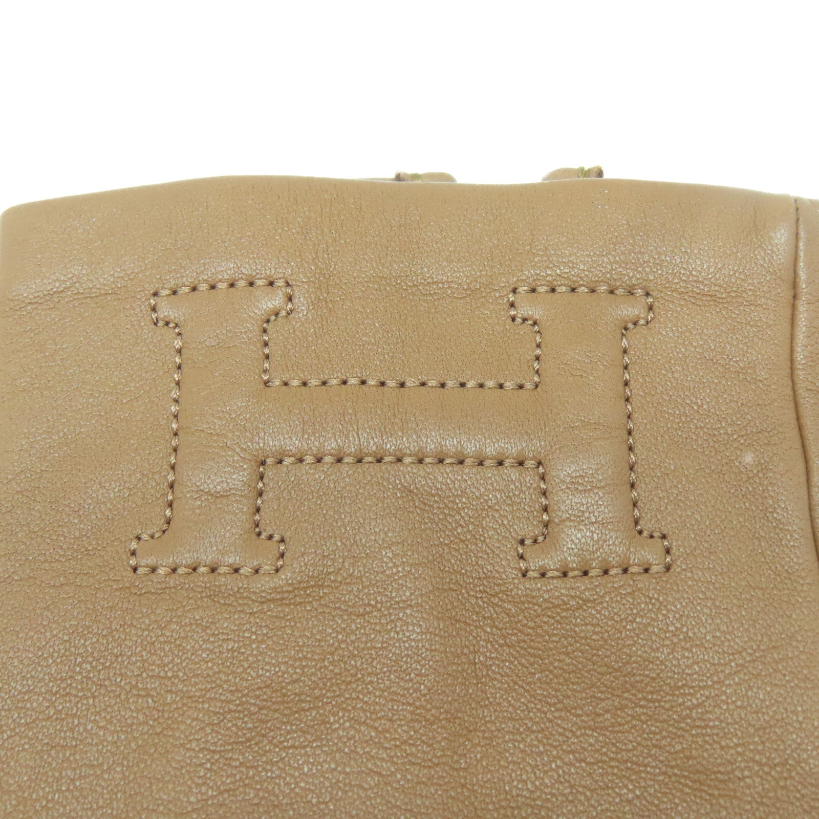HERMES 羊皮皮革/絲質Gloves手套啡色