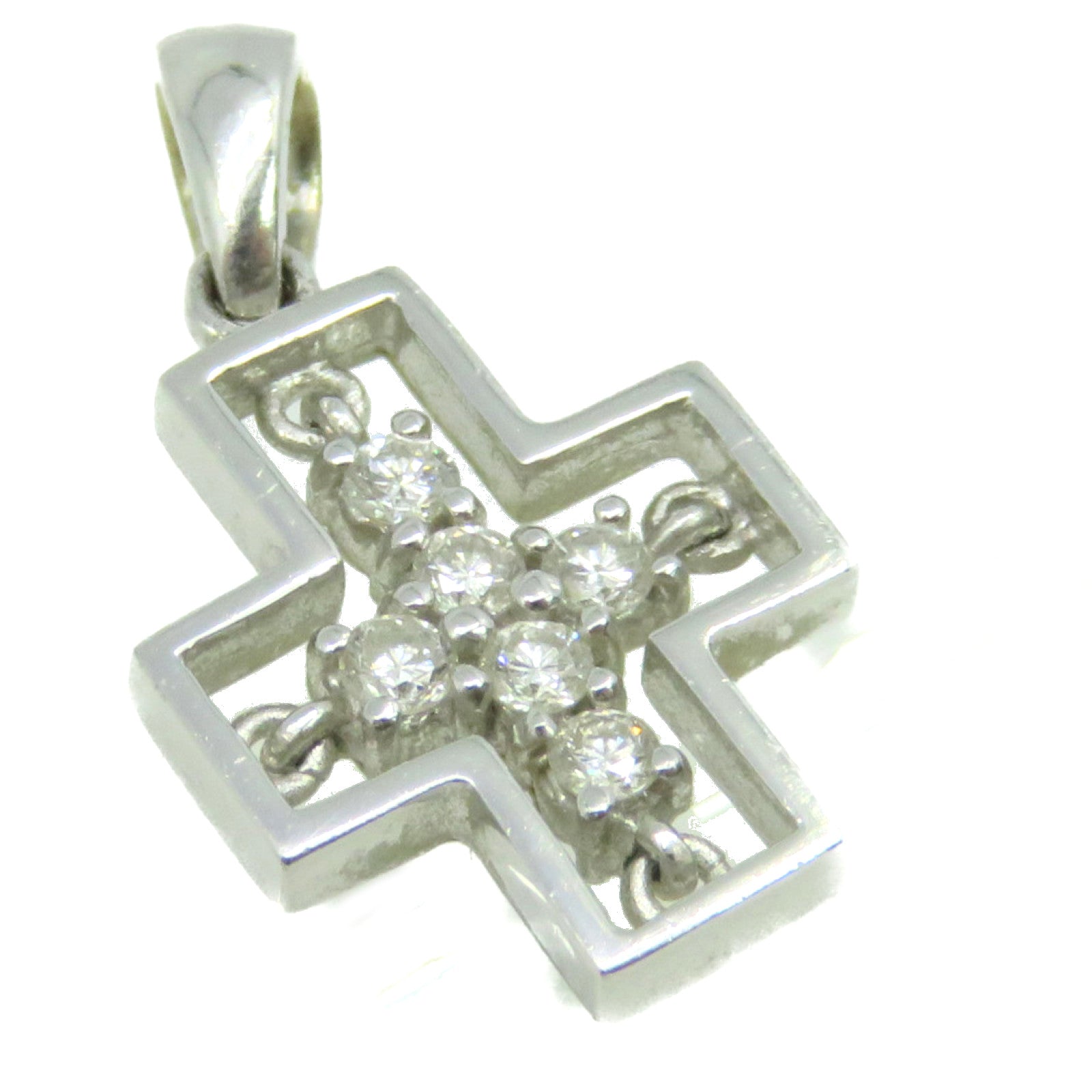 JEWELRY 18K white gold/0.14ct diamond Diamond Pendant Top pendant head buckle