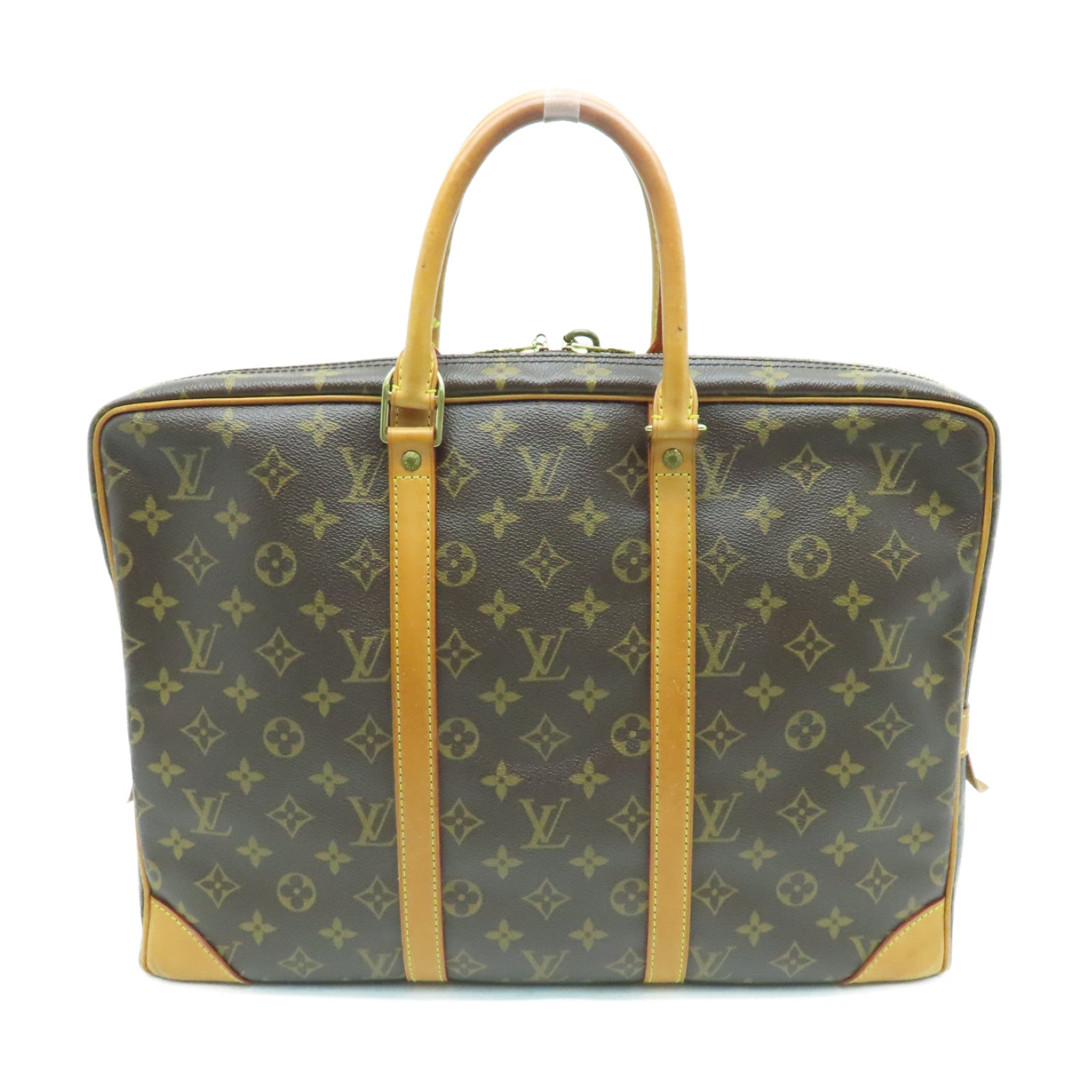 LOUIS VUITTON Monogram Briefcase金扣公事包啡色