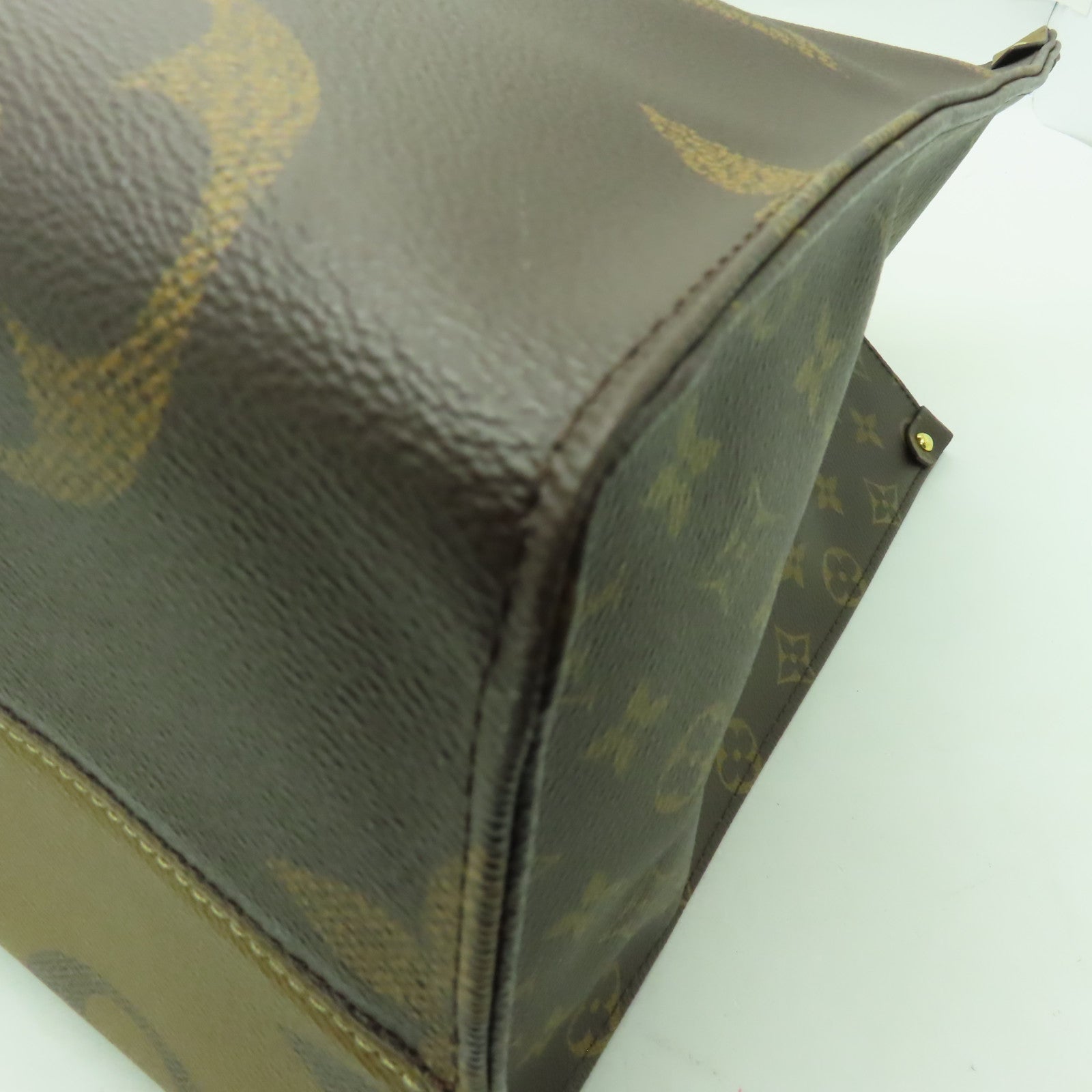LOUIS VUITTON Monogram Reverse On The Go GM金扣手挽肩背兩用袋啡色