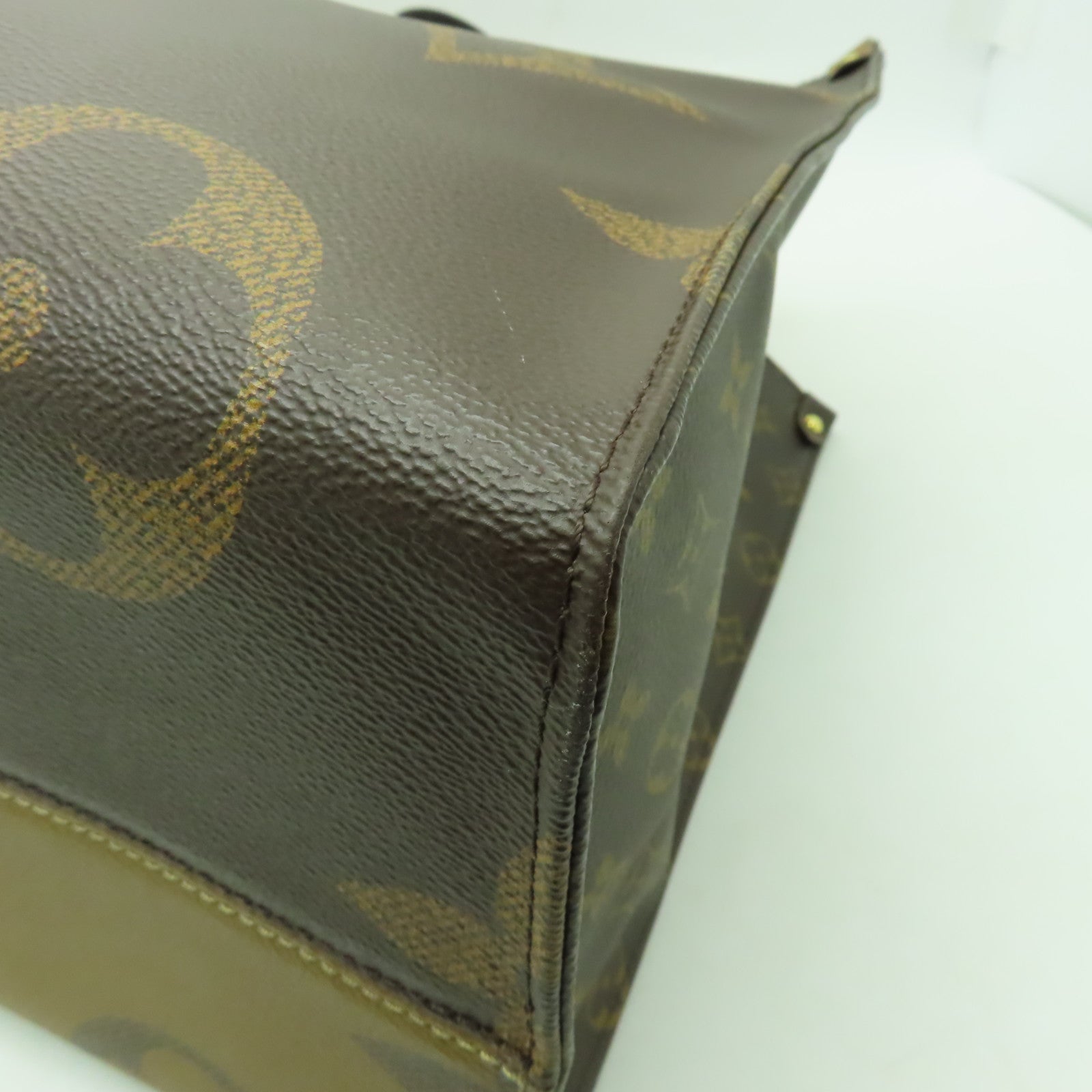 LOUIS VUITTON Monogram Reverse On The Go GM金扣手挽肩背兩用袋啡色