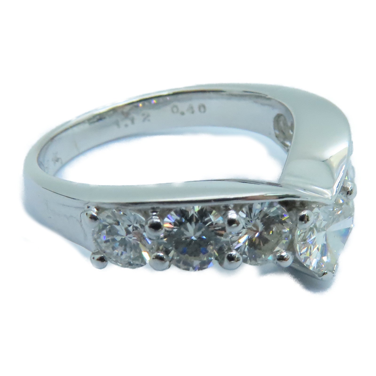 JEWELRY 18K White Gold Diamond Ring 1.52ct Diamond Ring US#5.5