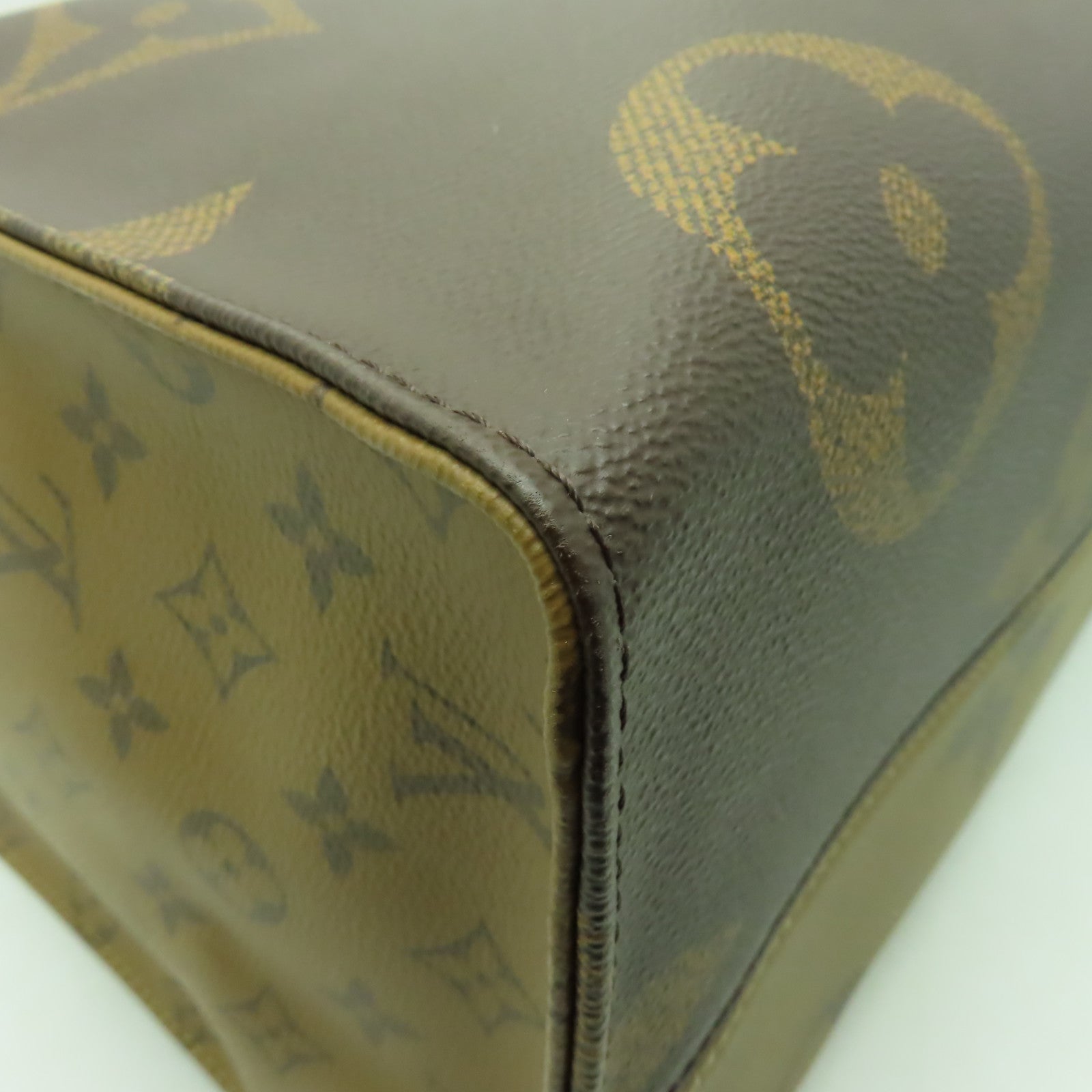 LOUIS VUITTON Monogram Reverse On The Go GM金扣手挽肩背兩用袋啡色