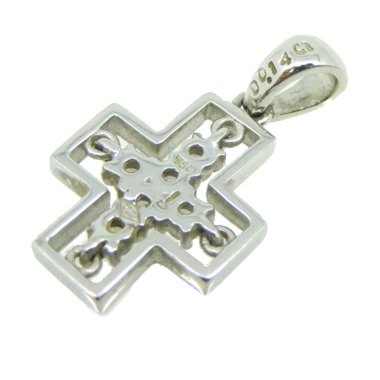 JEWELRY 18K white gold/0.14ct diamond Diamond Pendant Top pendant head buckle