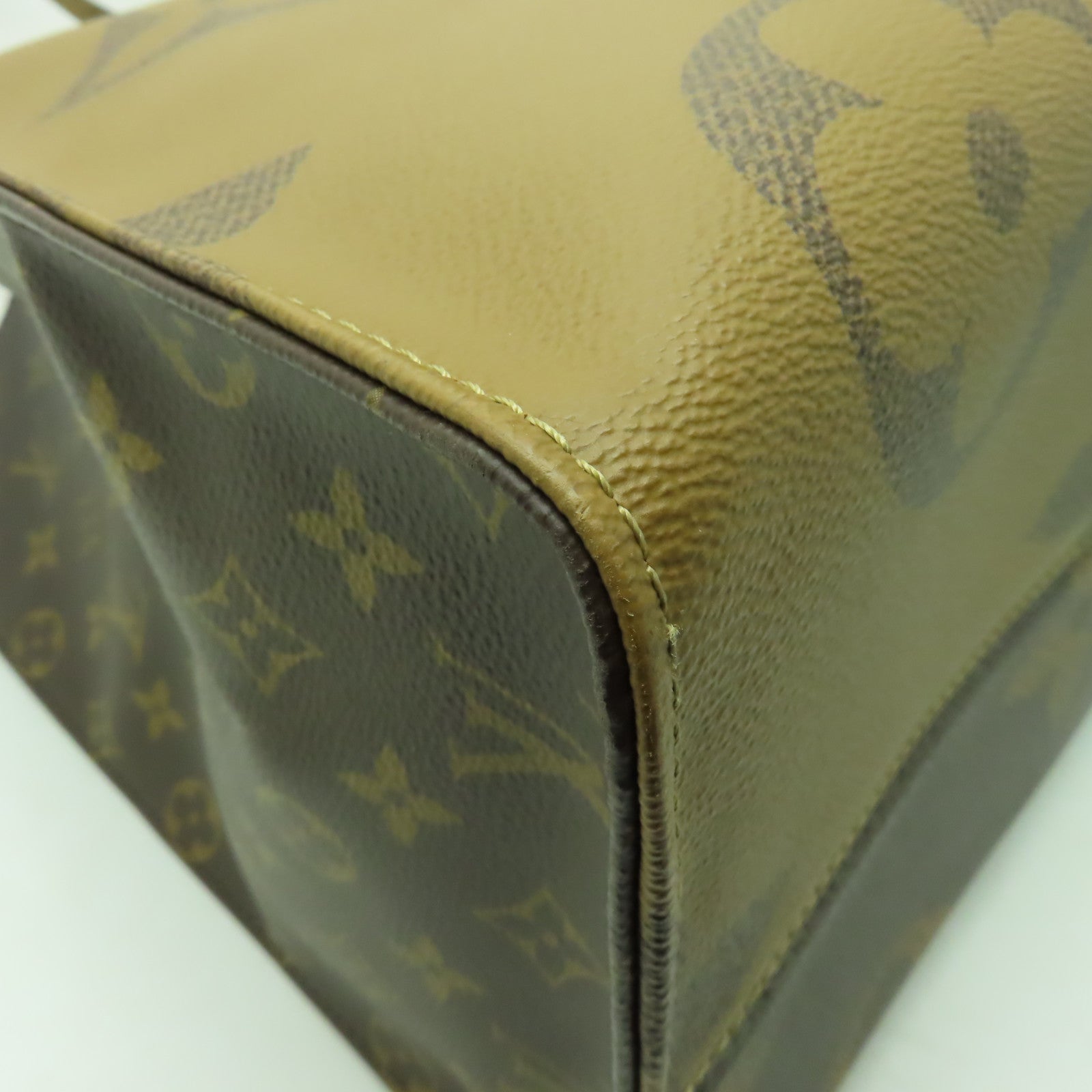 LOUIS VUITTON Monogram Reverse On The Go GM金扣手挽肩背兩用袋啡色