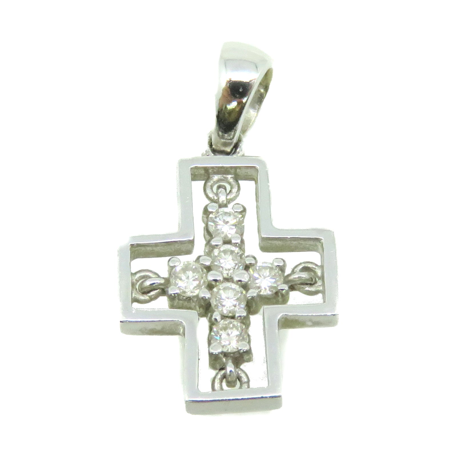 JEWELRY 18K white gold/0.14ct diamond Diamond Pendant Top pendant head buckle