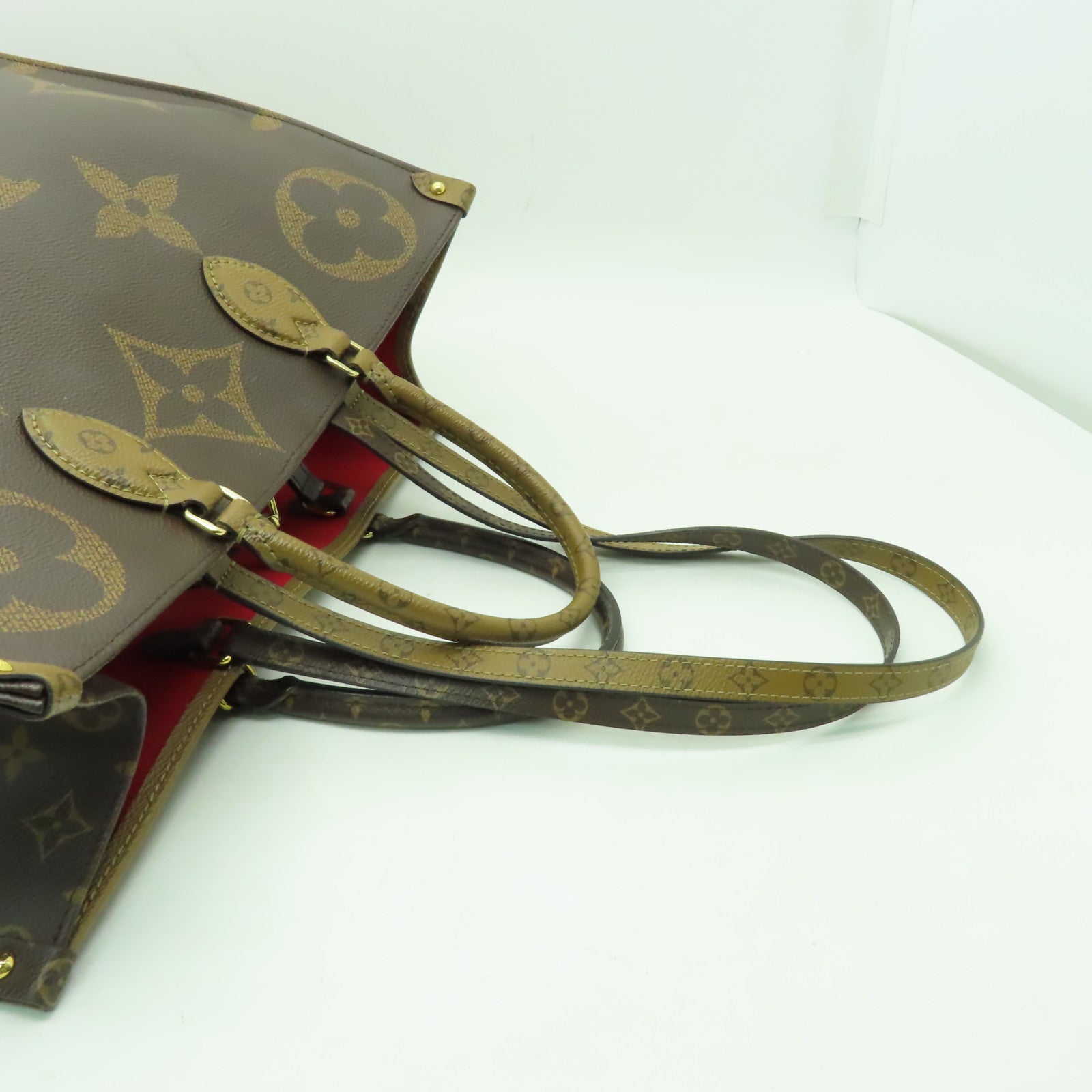 LOUIS VUITTON Monogram Reverse On The Go GM金扣手挽肩背兩用袋啡色
