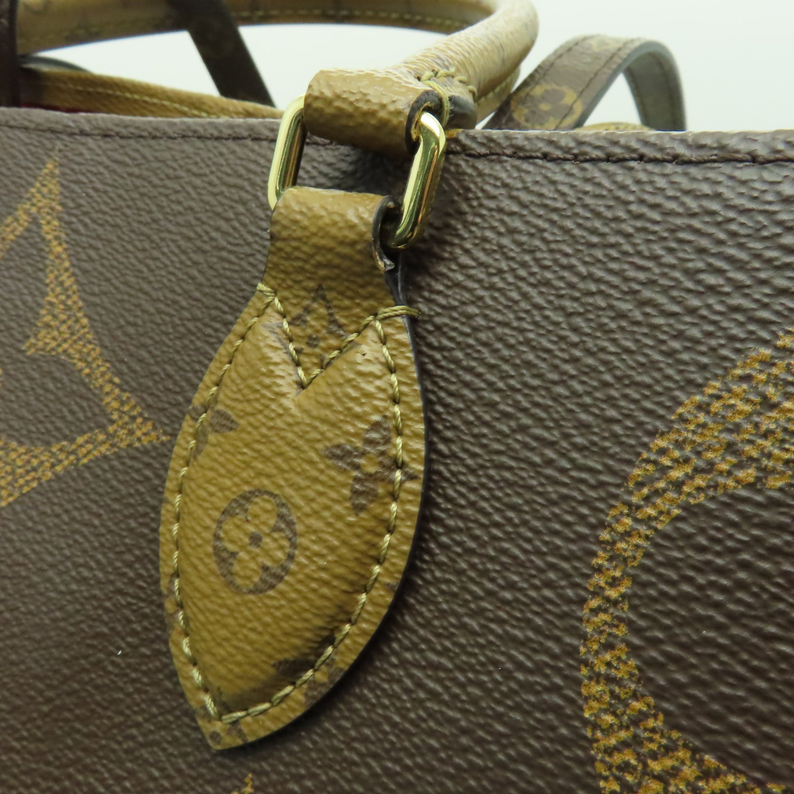 LOUIS VUITTON Monogram Reverse On The Go GM金扣手挽肩背兩用袋啡色