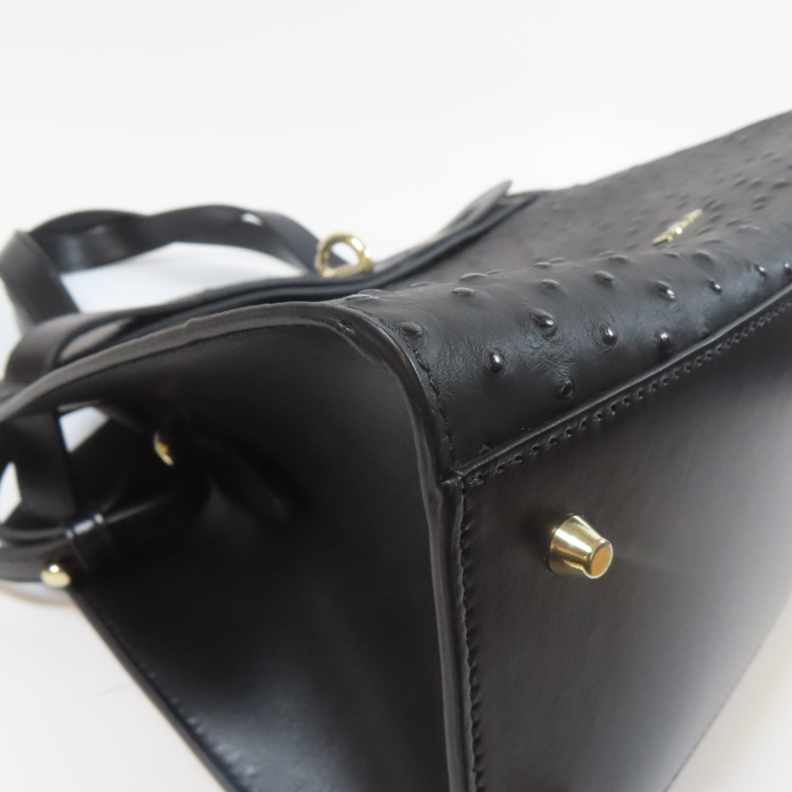 Furla 牛皮皮革Shoulder Bag銀扣手挽肩背兩用袋黑色
