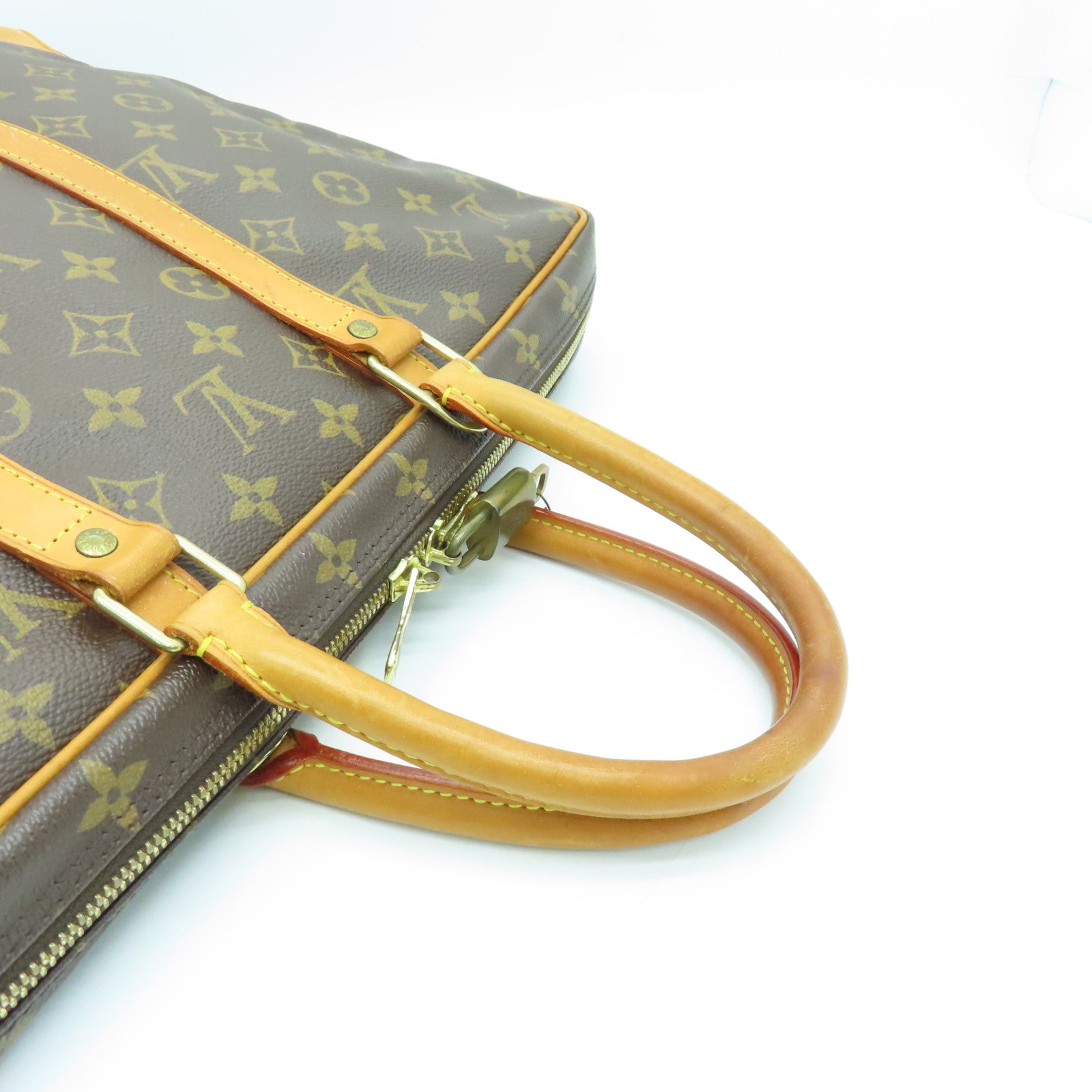 LOUIS VUITTON Monogram Briefcase金扣公事包啡色