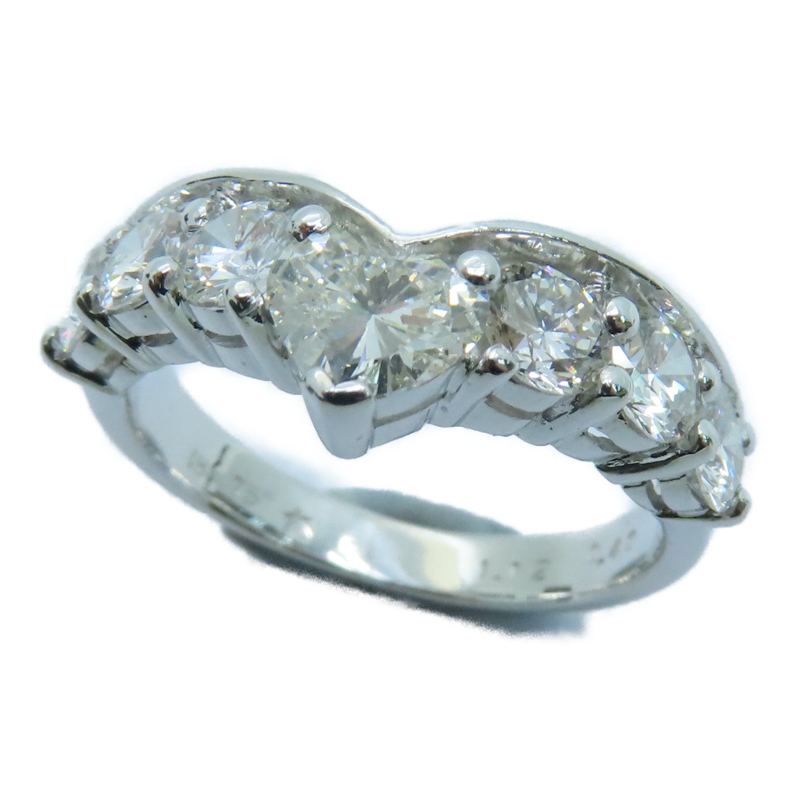 JEWELRY 18K White Gold Diamond Ring 1.52ct Diamond Ring US#5.5