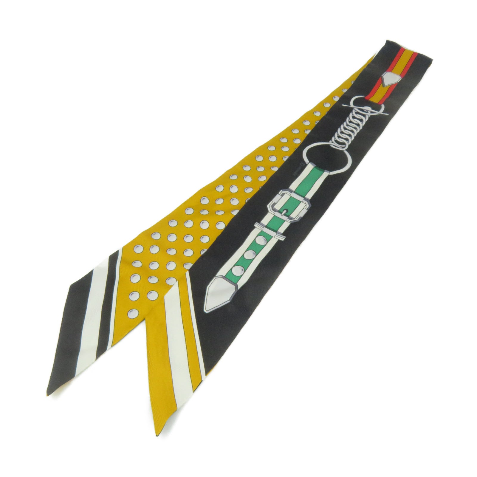 HERMES Silk Twilly Scarf Black/Yellow/Color – Brand Off Hong Kong