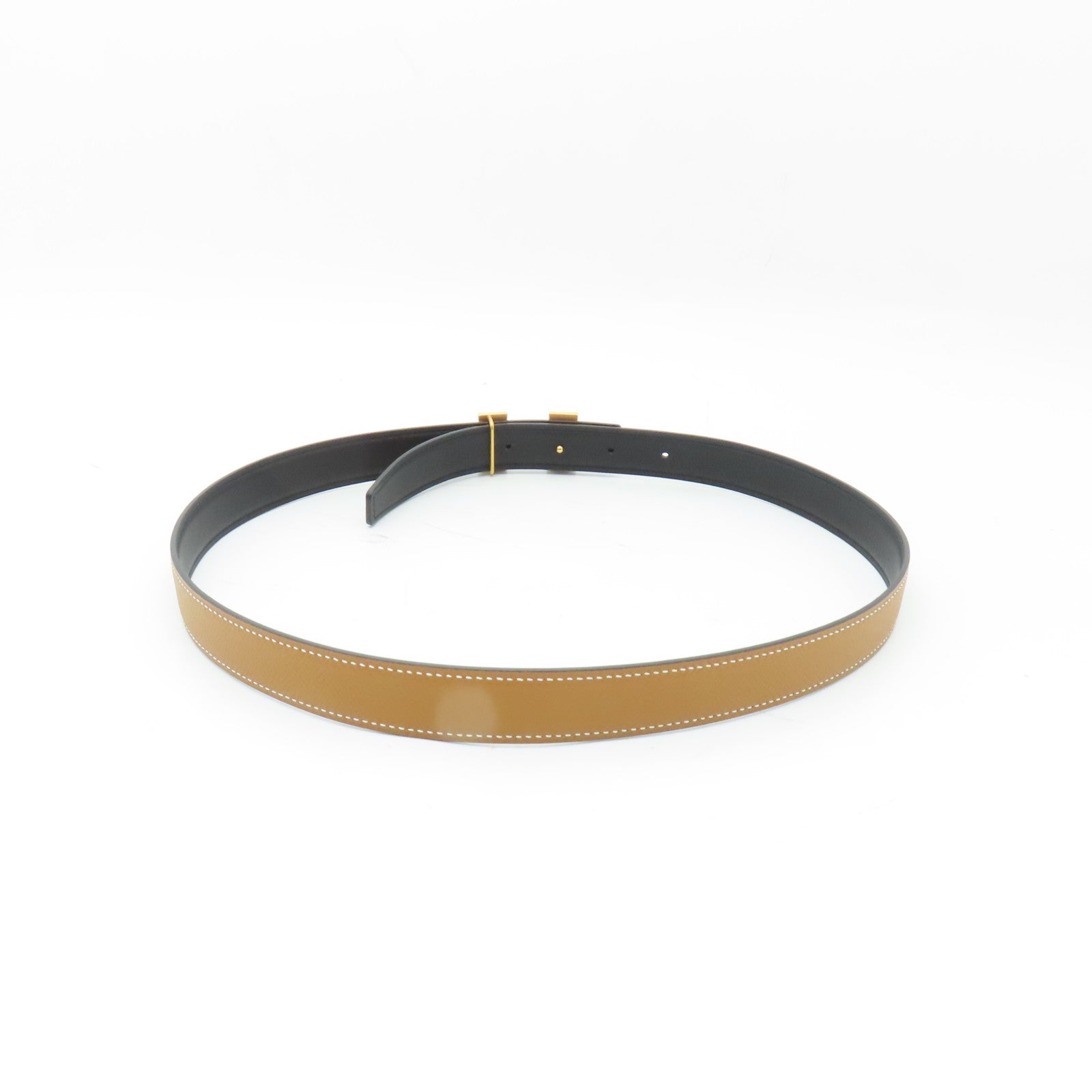 HERMES Epsom Swift皮革Belt 80皮帶Gold/Noir