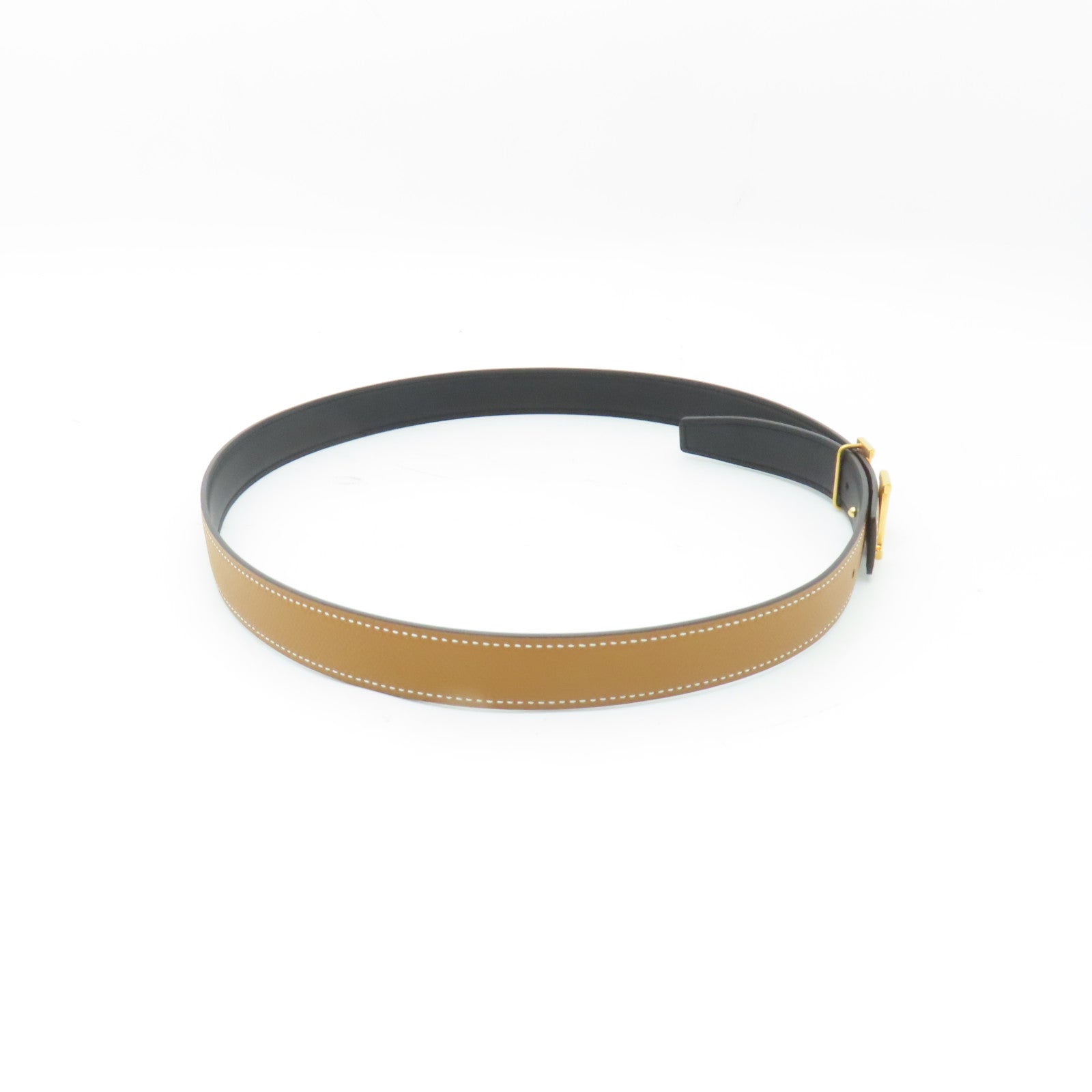 HERMES Epsom Swift皮革Belt 80皮帶Gold/Noir